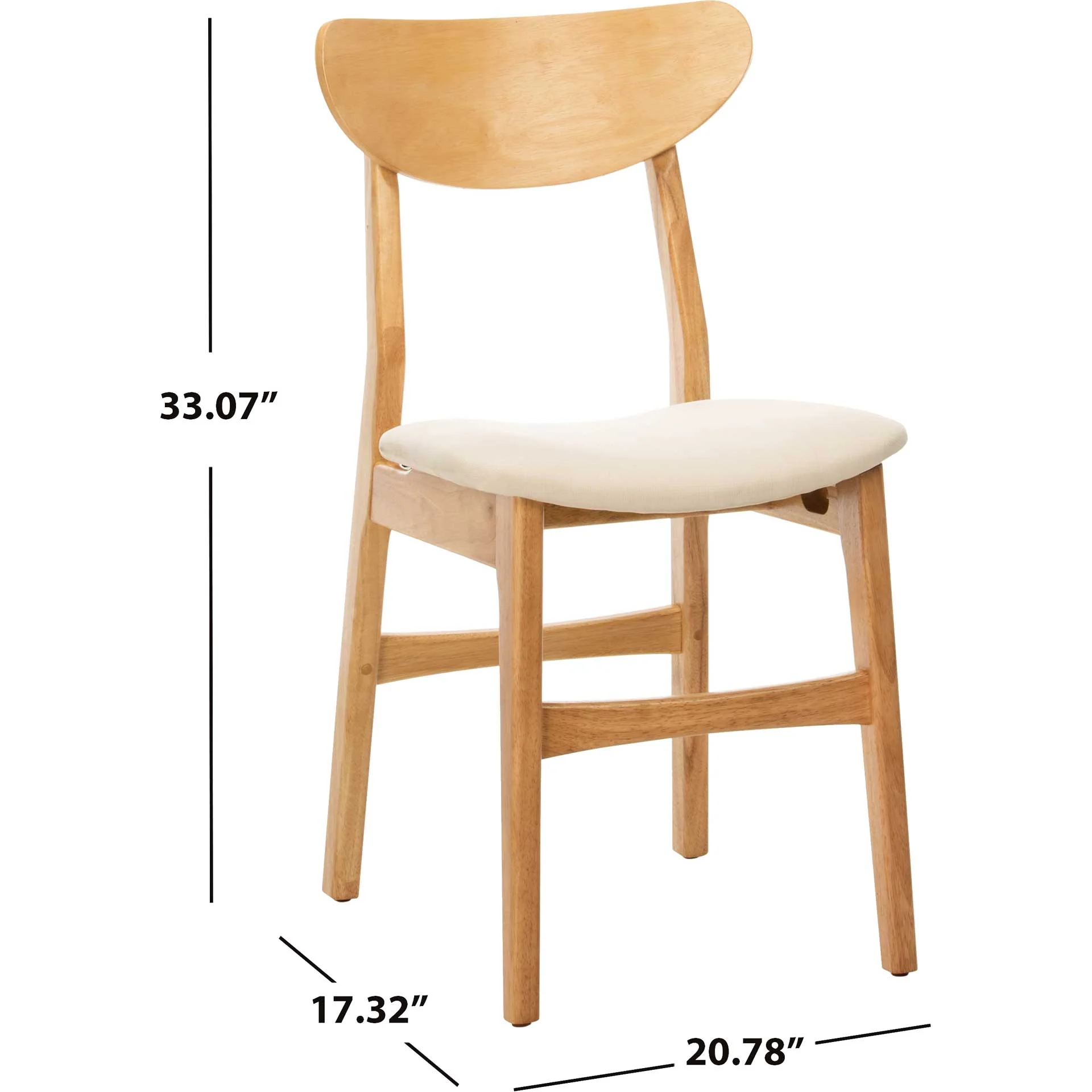 Lucas Retro Dining Chair Natural/White (Set of 2) - Image 9