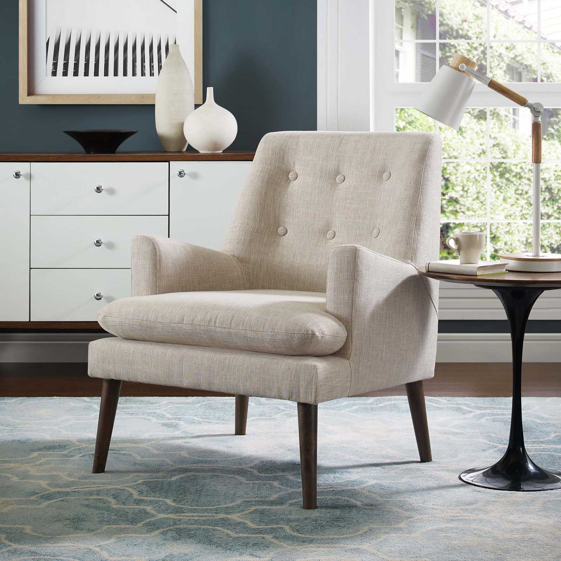 Lucas Upholstered Lounge Chair Beige - Image 5