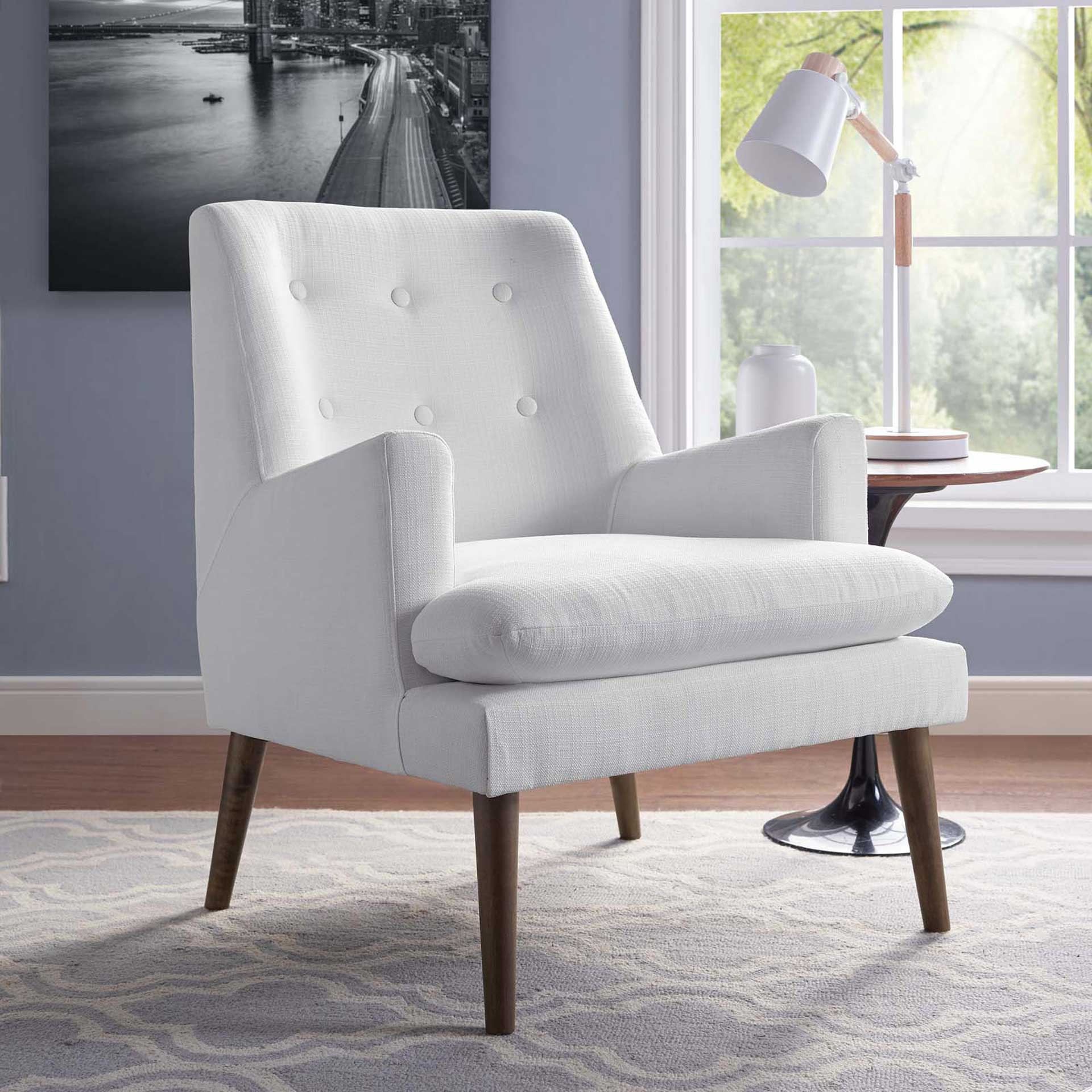 Lucas Upholstered Lounge Chair White - Image 5