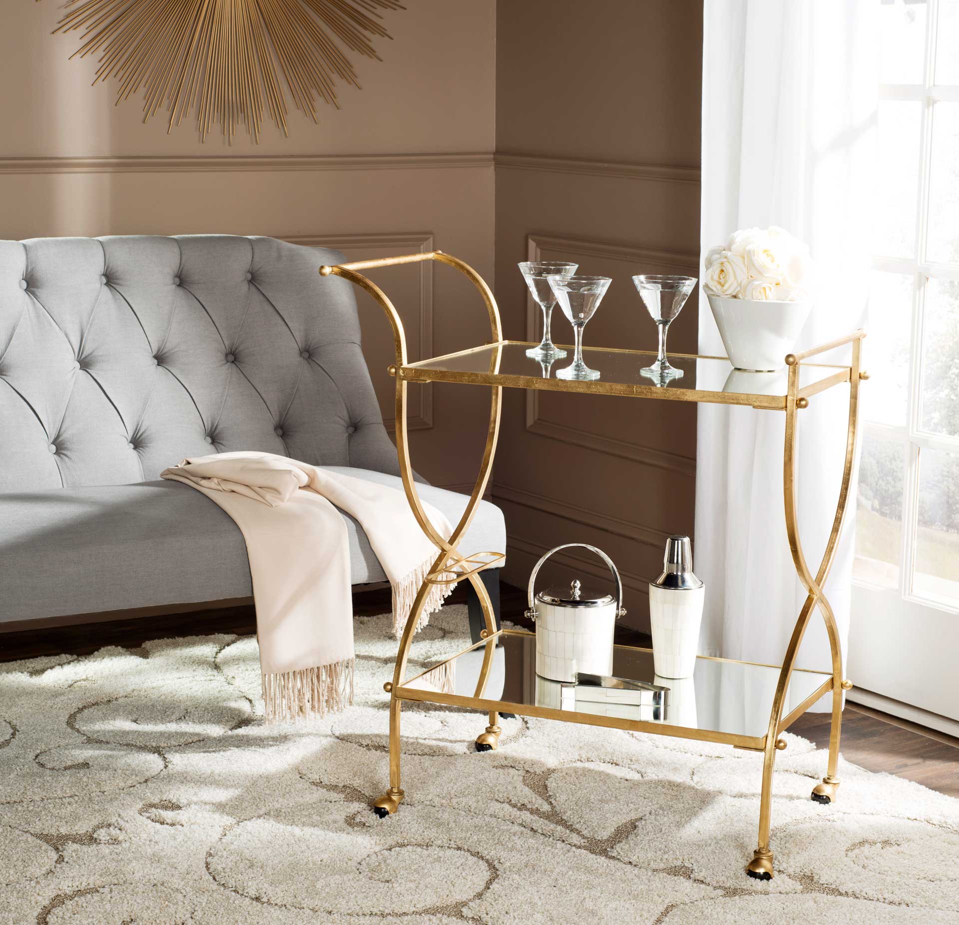 Lucca Bar Cart Gold - Image 4