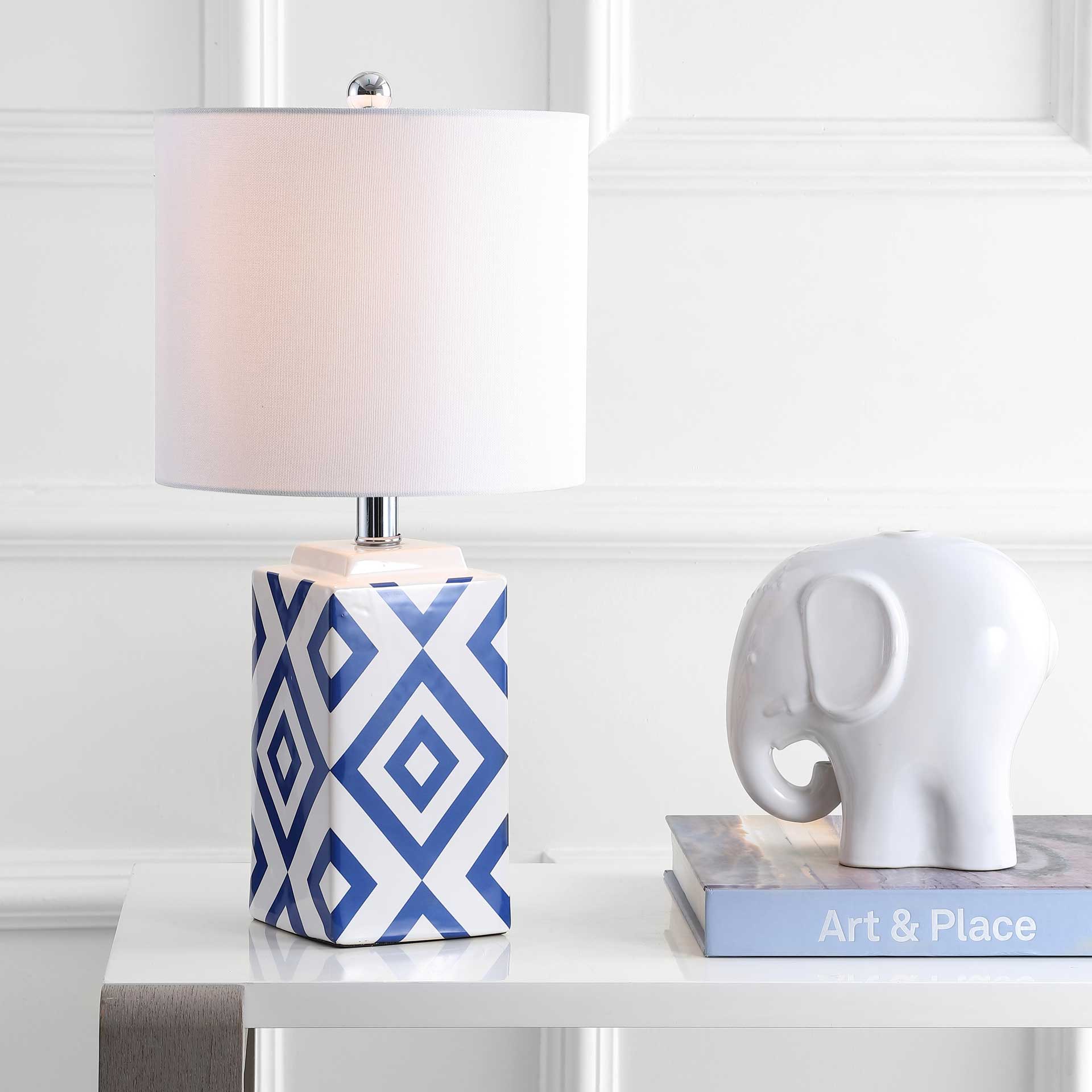 Lucian Table Lamp White/Blue - Image 4
