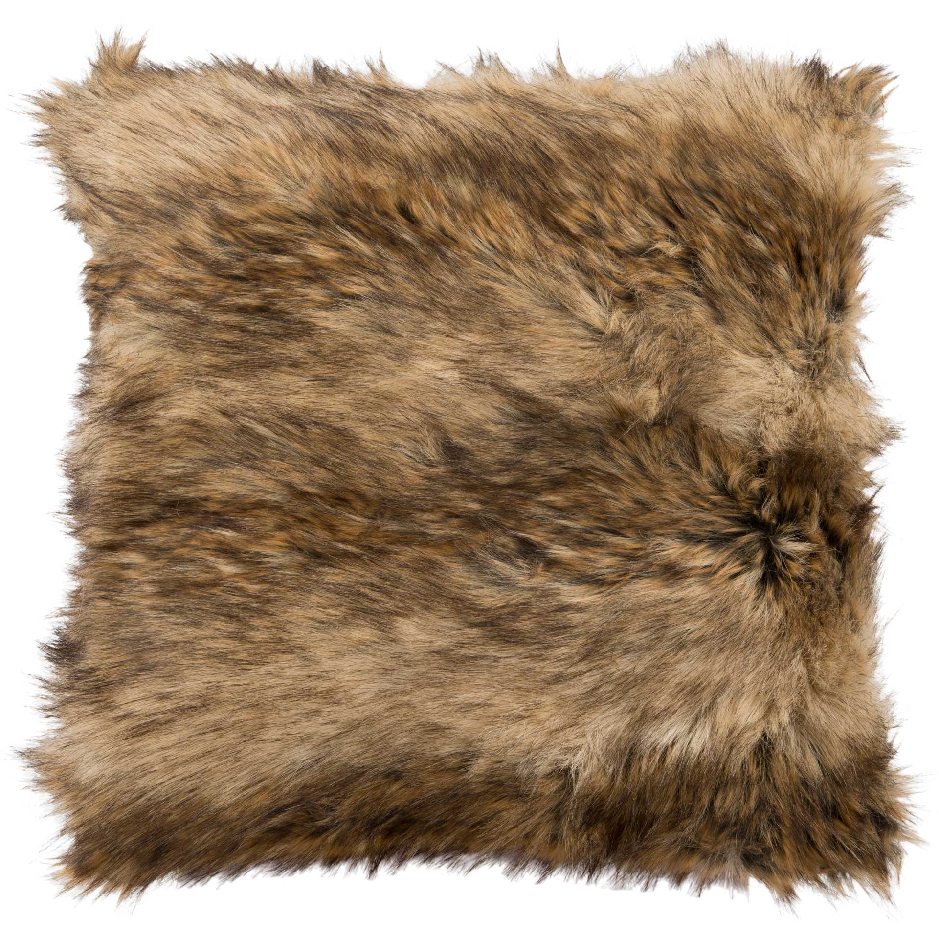 Lucina Faux Fur Pillow Brown/Red - Image 2