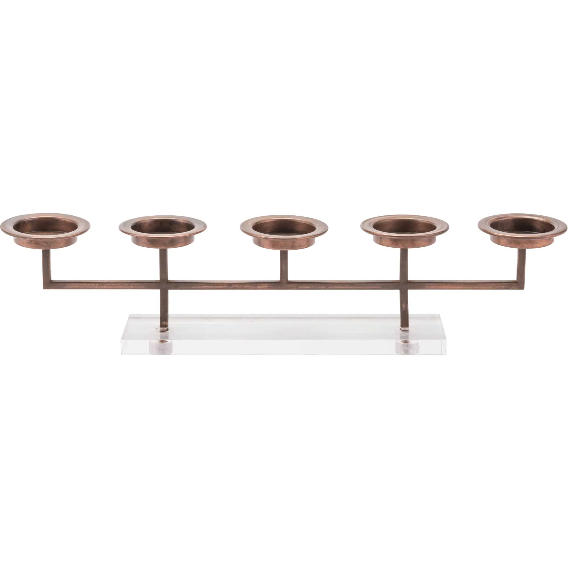 Lucite 5 Candle Holder Gold - Image 2