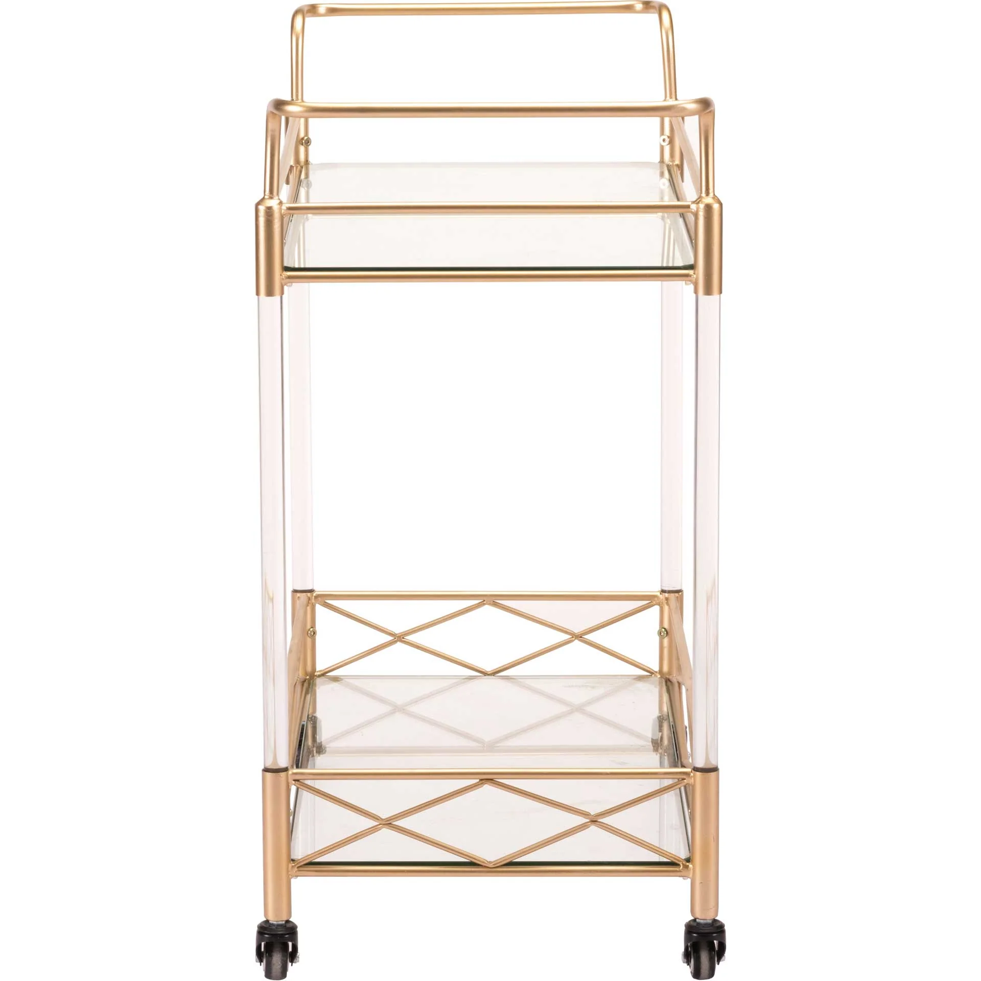 Lucite Bar Cart Gold - Image 2