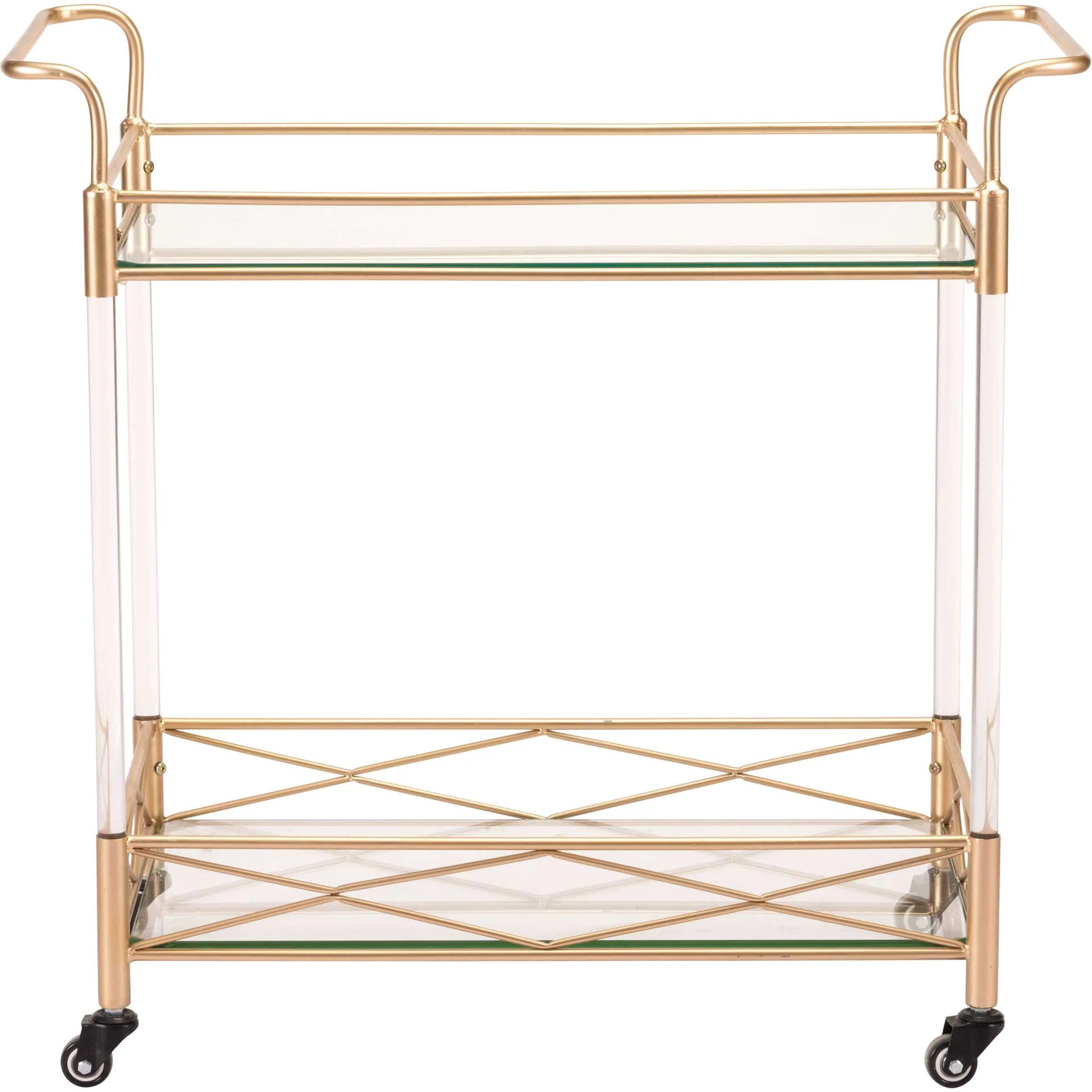Lucite Bar Cart Gold - Image 3
