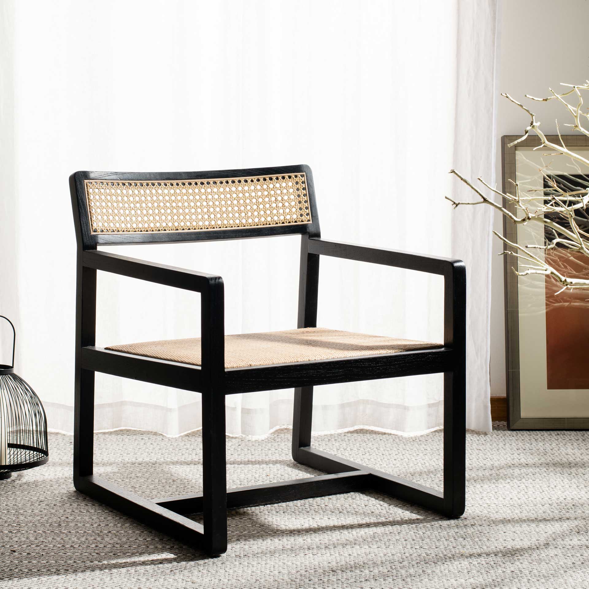 Lucy Cane Accent Chair Black/Natural - Image 10