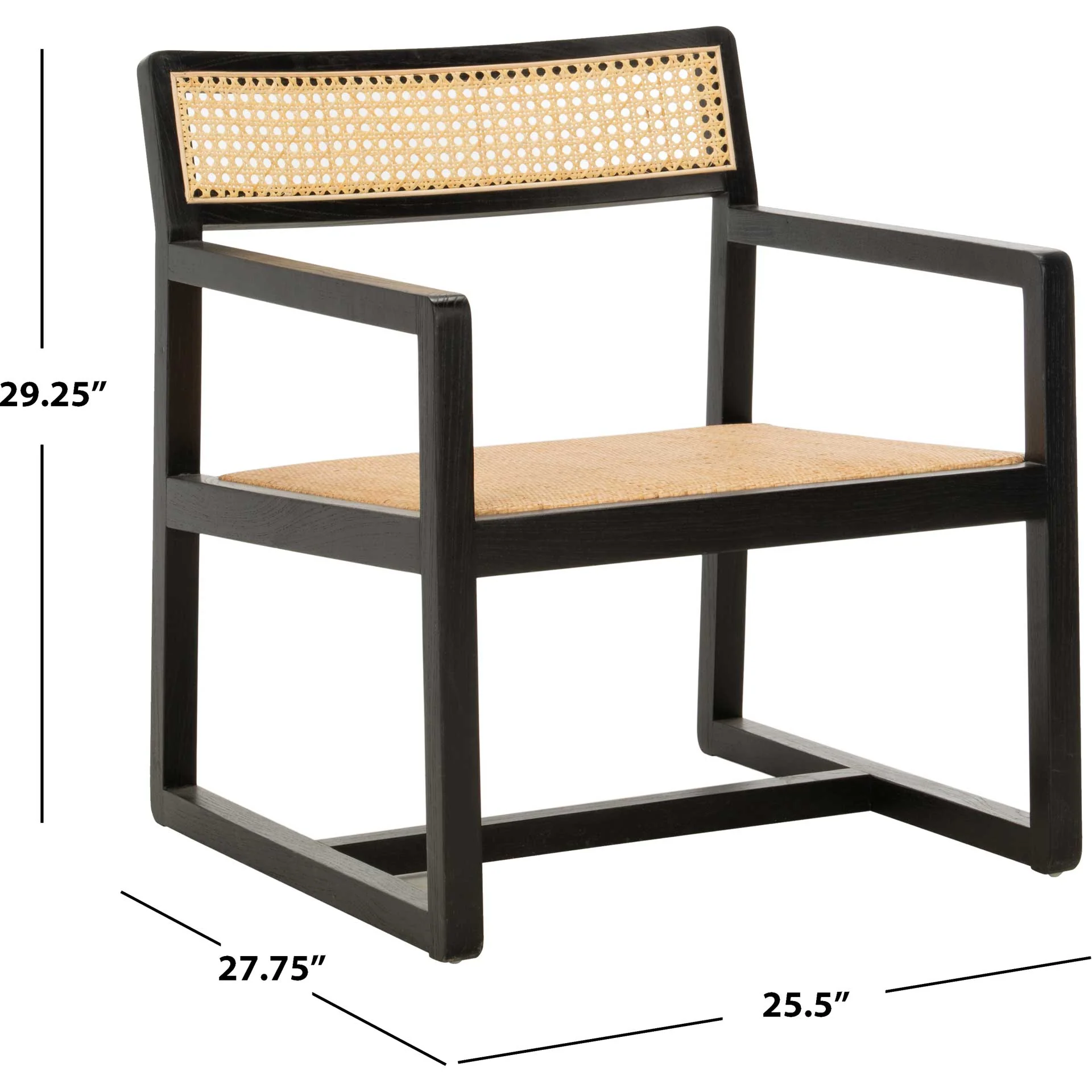 Lucy Cane Accent Chair Black/Natural - Image 9