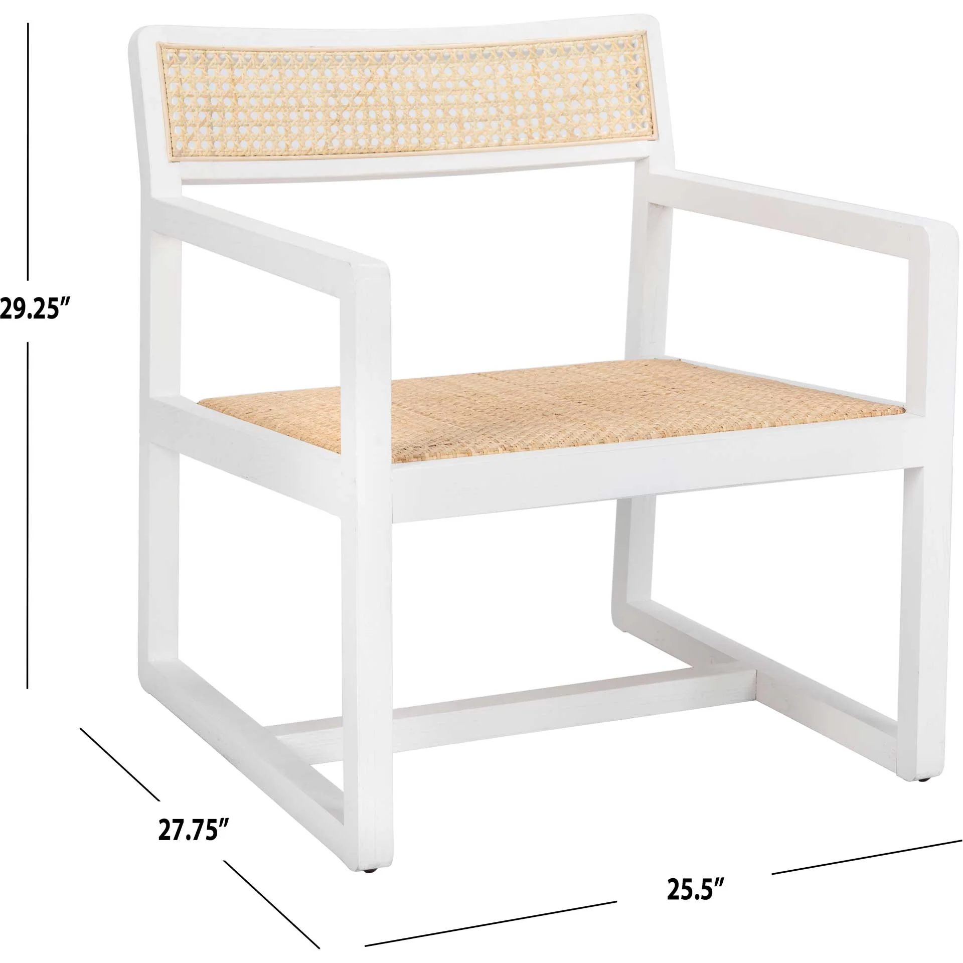 Lucy Cane Accent Chair White/Natural - Image 8