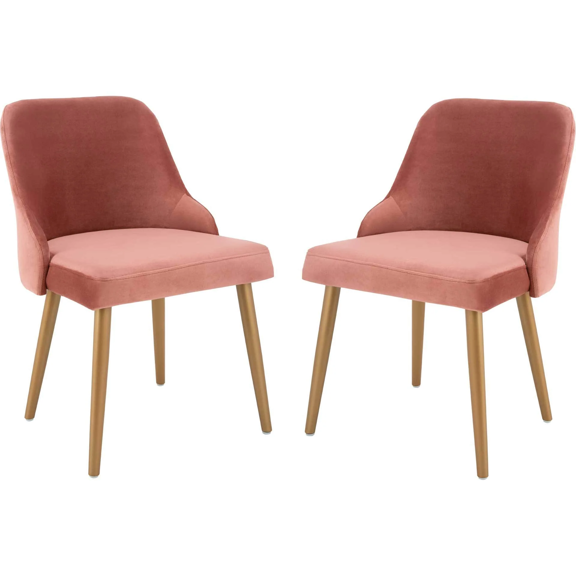 Luis Upholstered Dining Chair Dusty Rose/Gold (Set of 2) - Image 2