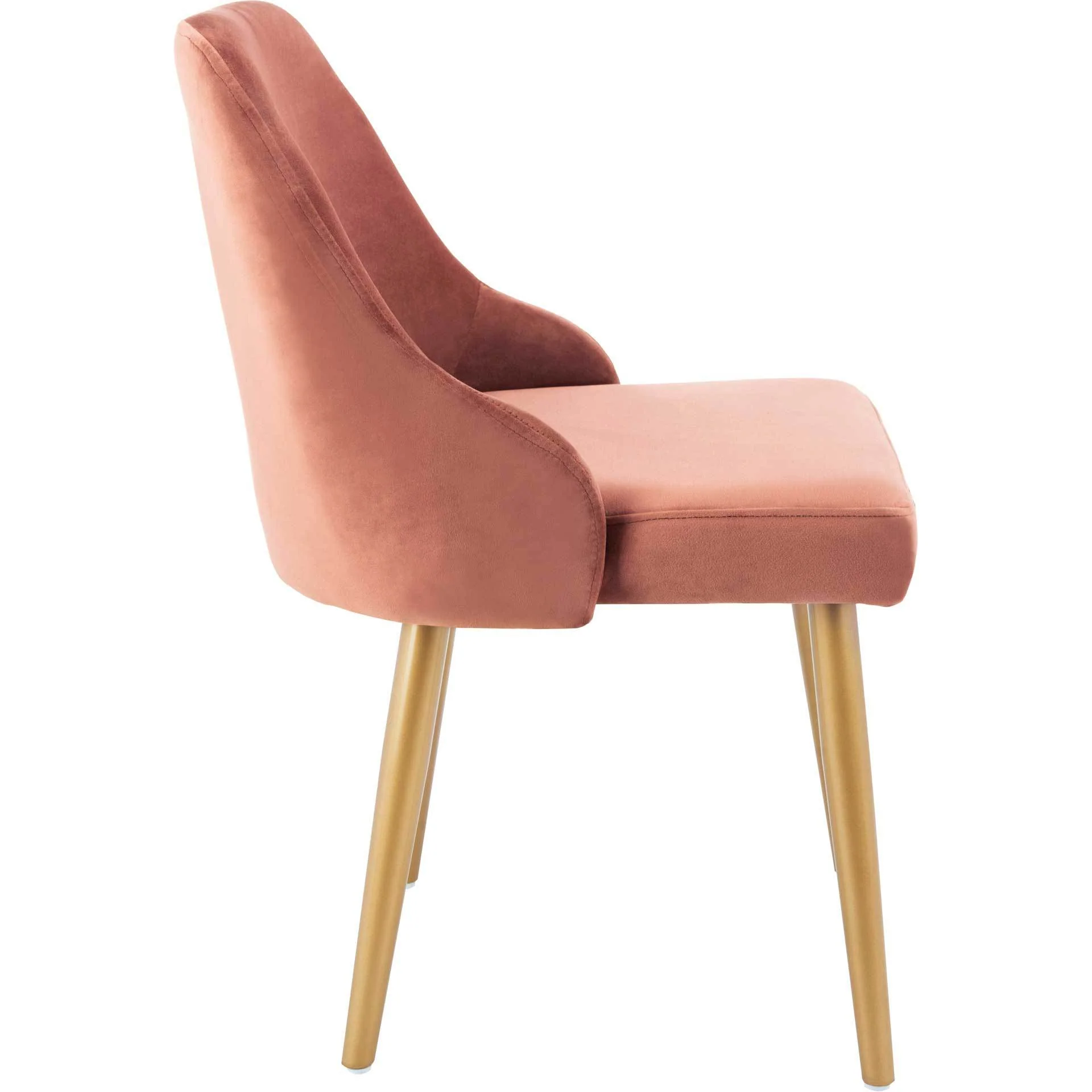 Luis Upholstered Dining Chair Dusty Rose/Gold (Set of 2) - Image 4