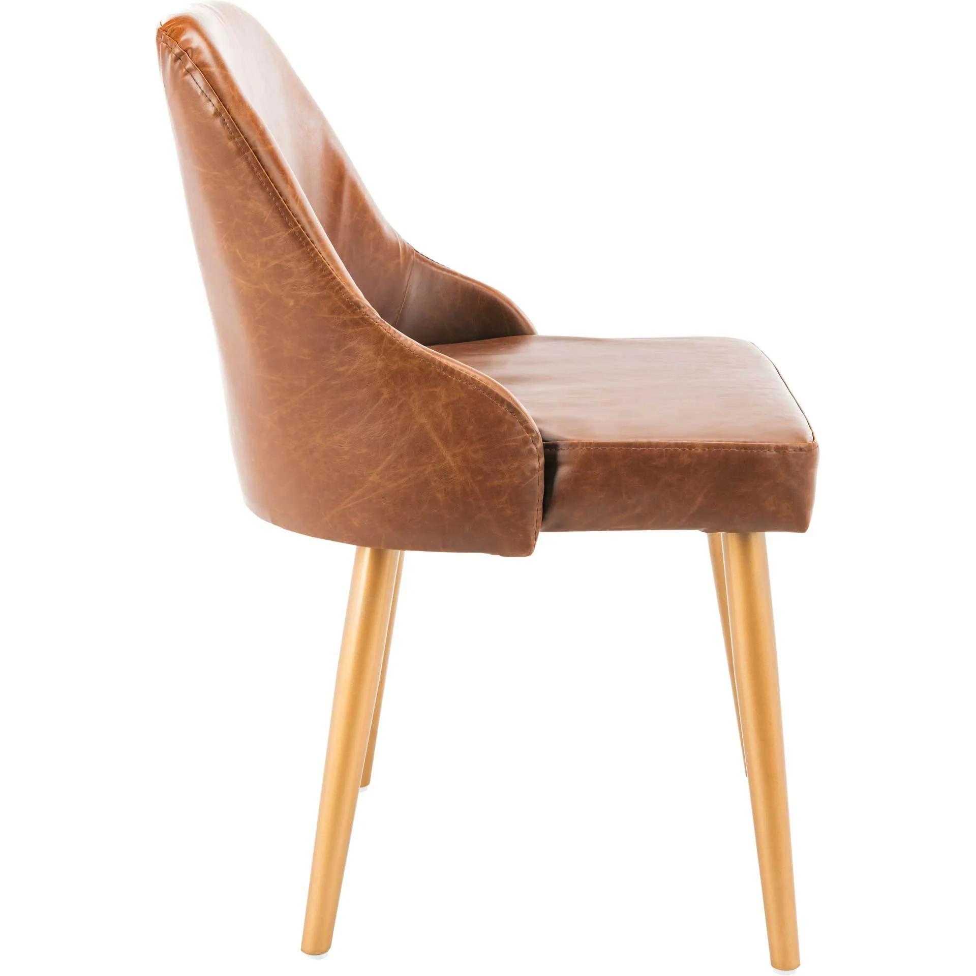 Luis Upholstered Dining Chair Light Brown/Gold (Set of 2) - Image 4