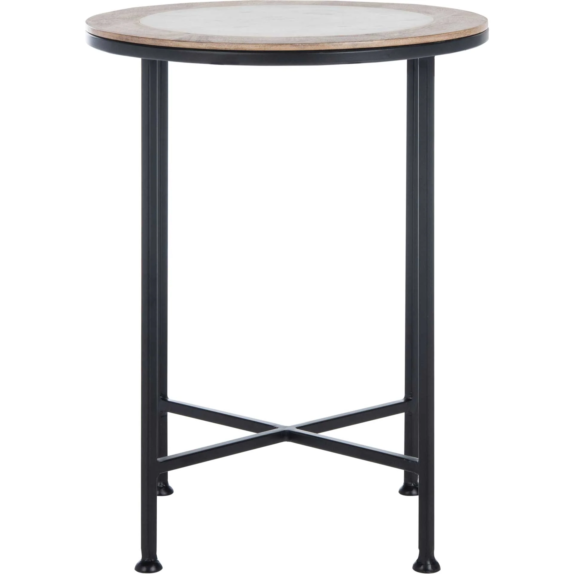 Luka Agate Accent Table White Marble - Image 2