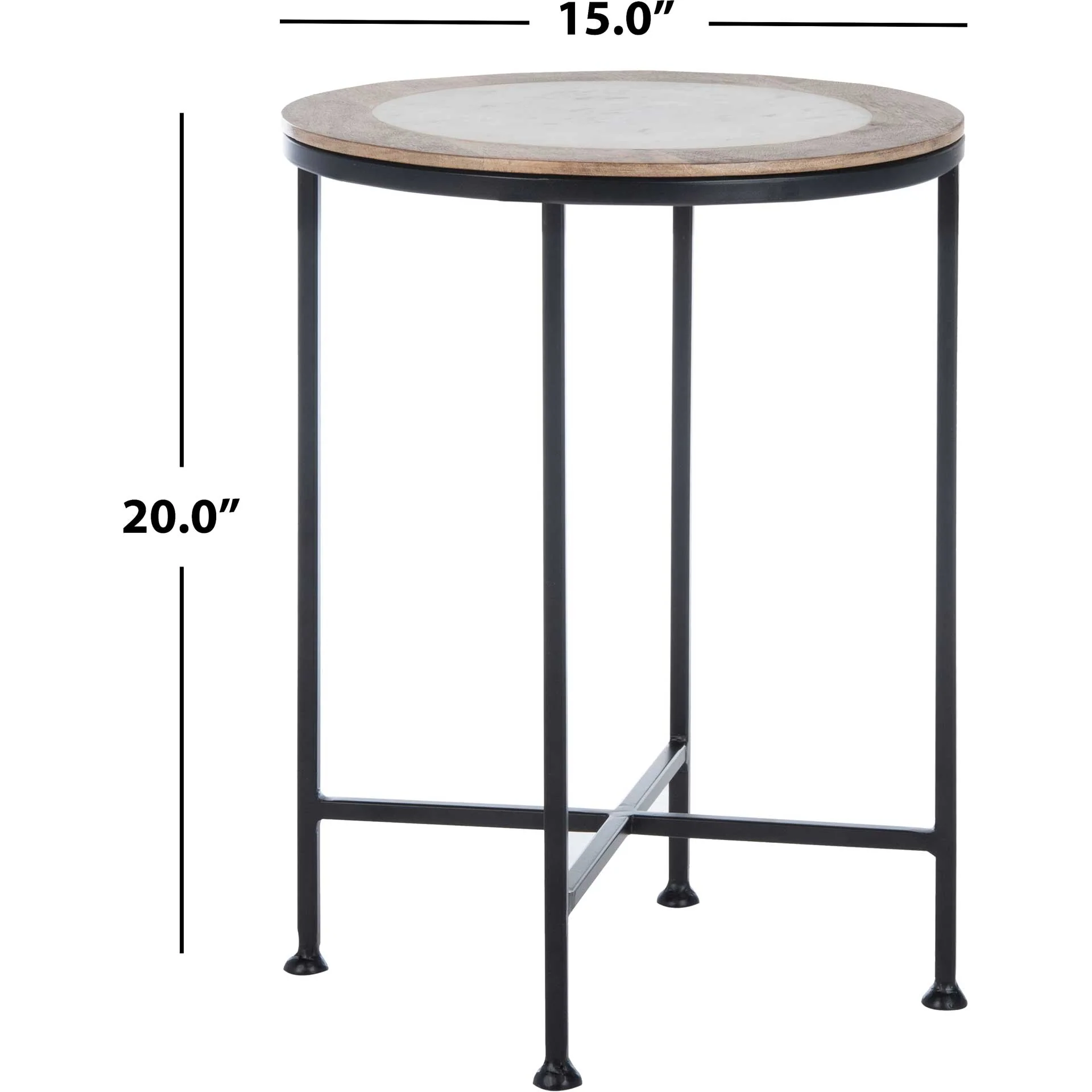 Luka Agate Accent Table White Marble - Image 6