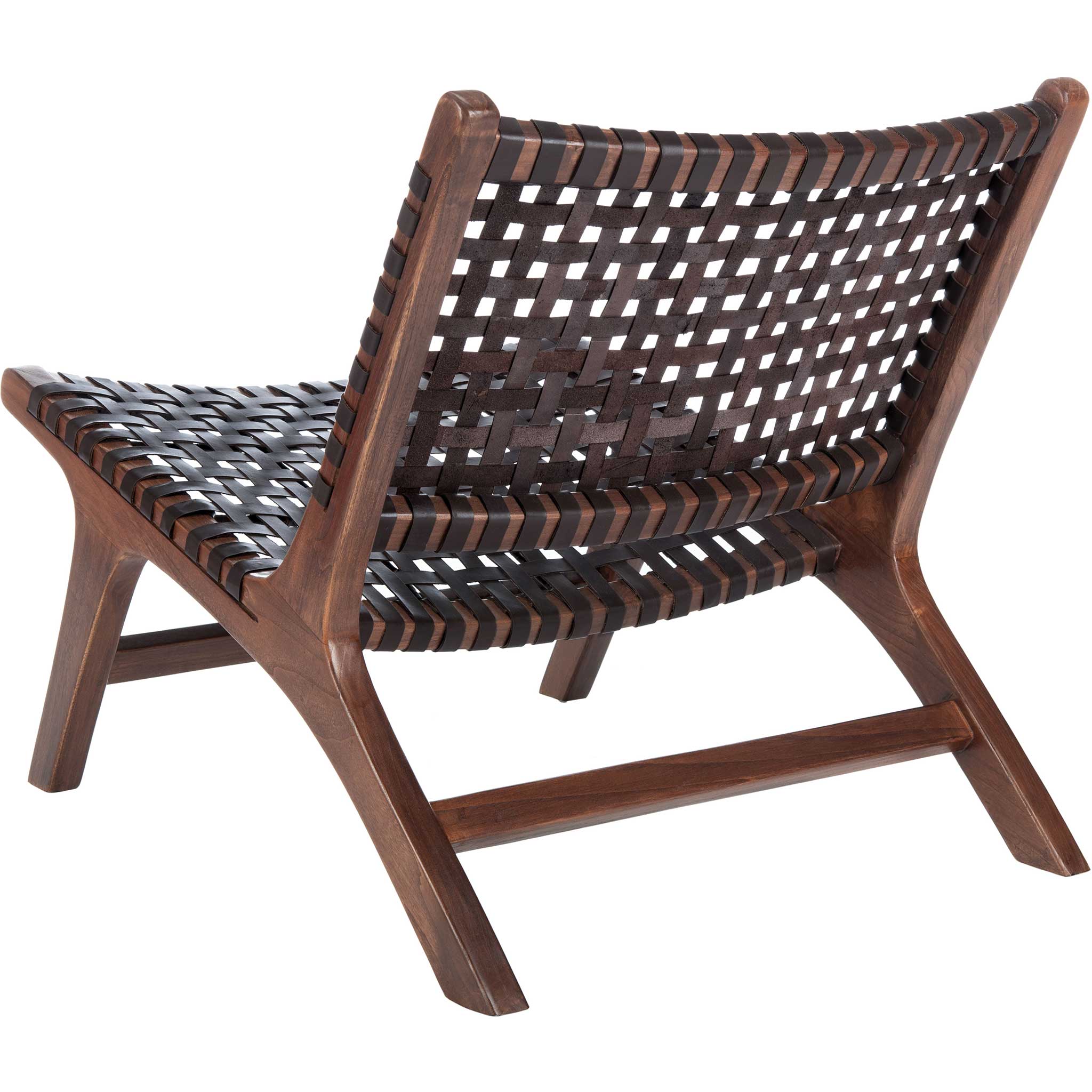 Luke Leather Woven Accent Chair Brown - Image 4