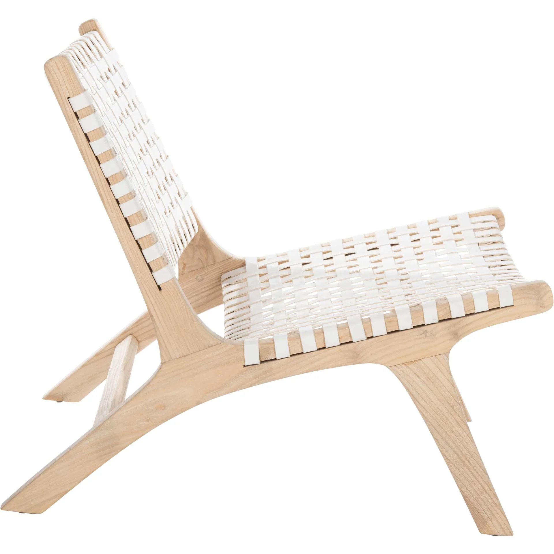 Luke Leather Woven Accent Chair Natural/White - Image 3