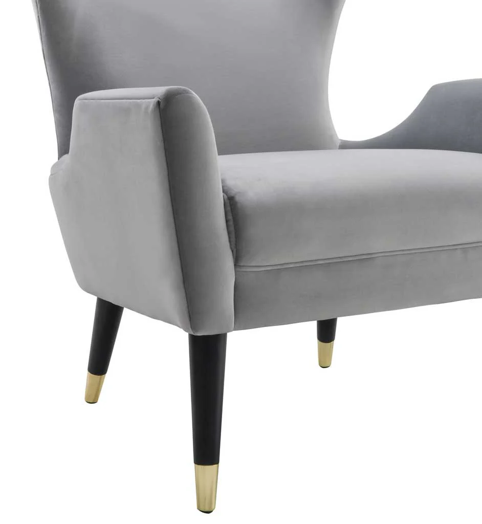 Lunel Velvet Chair Gray - Image 4