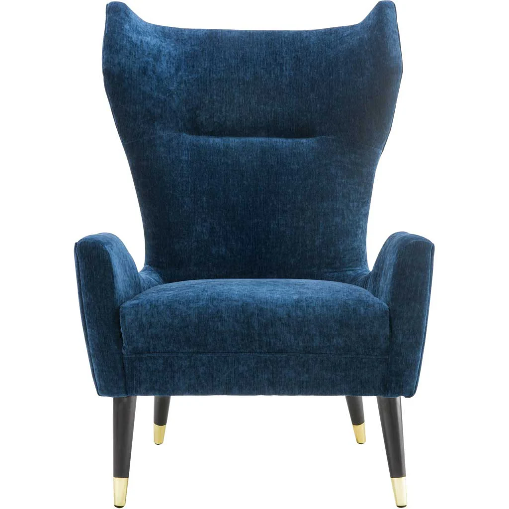 Lunel Velvet Chair Navy - Image 2