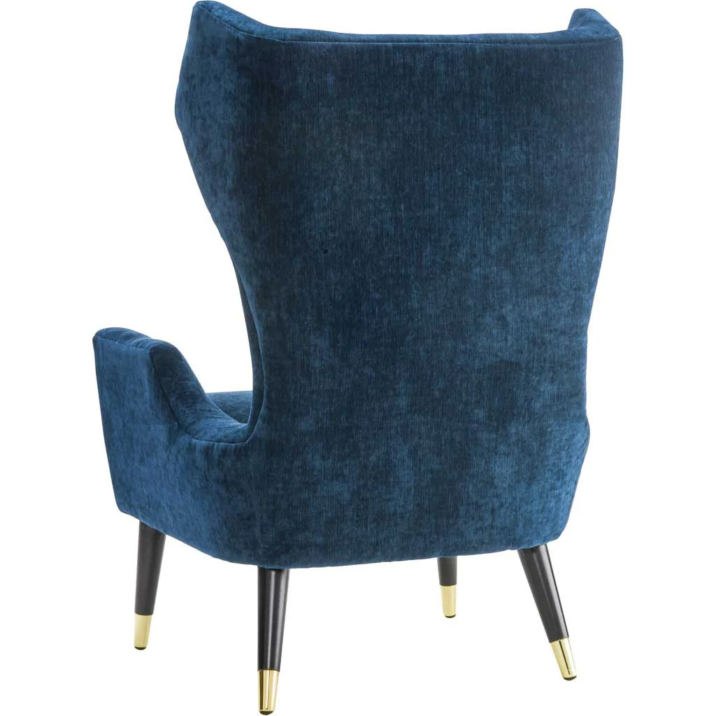 Lunel Velvet Chair Navy - Image 3