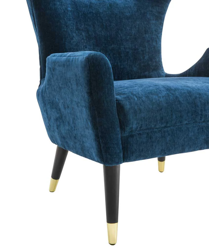 Lunel Velvet Chair Navy - Image 4
