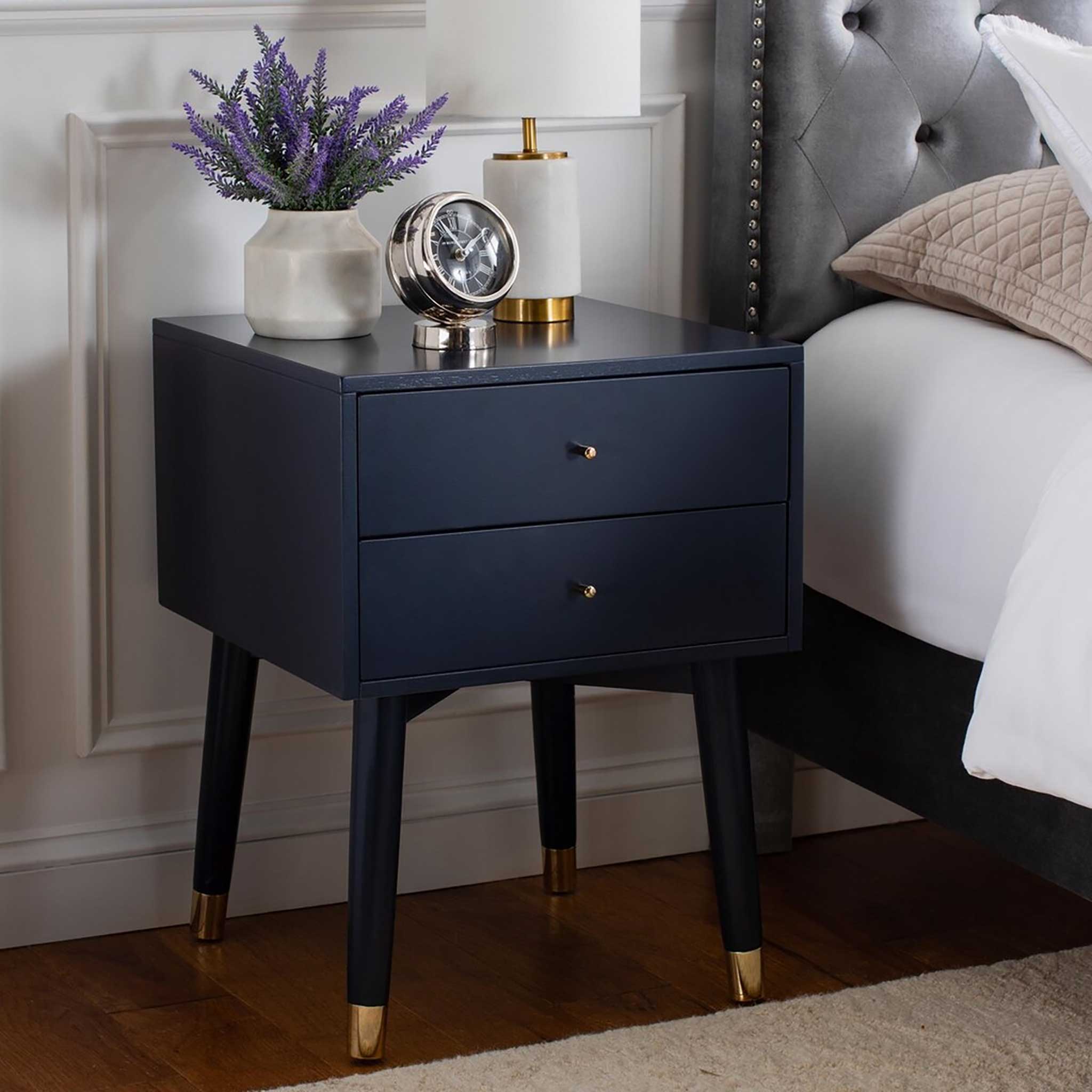 Lydia Gold Cap Nightstand Navy - Image 8