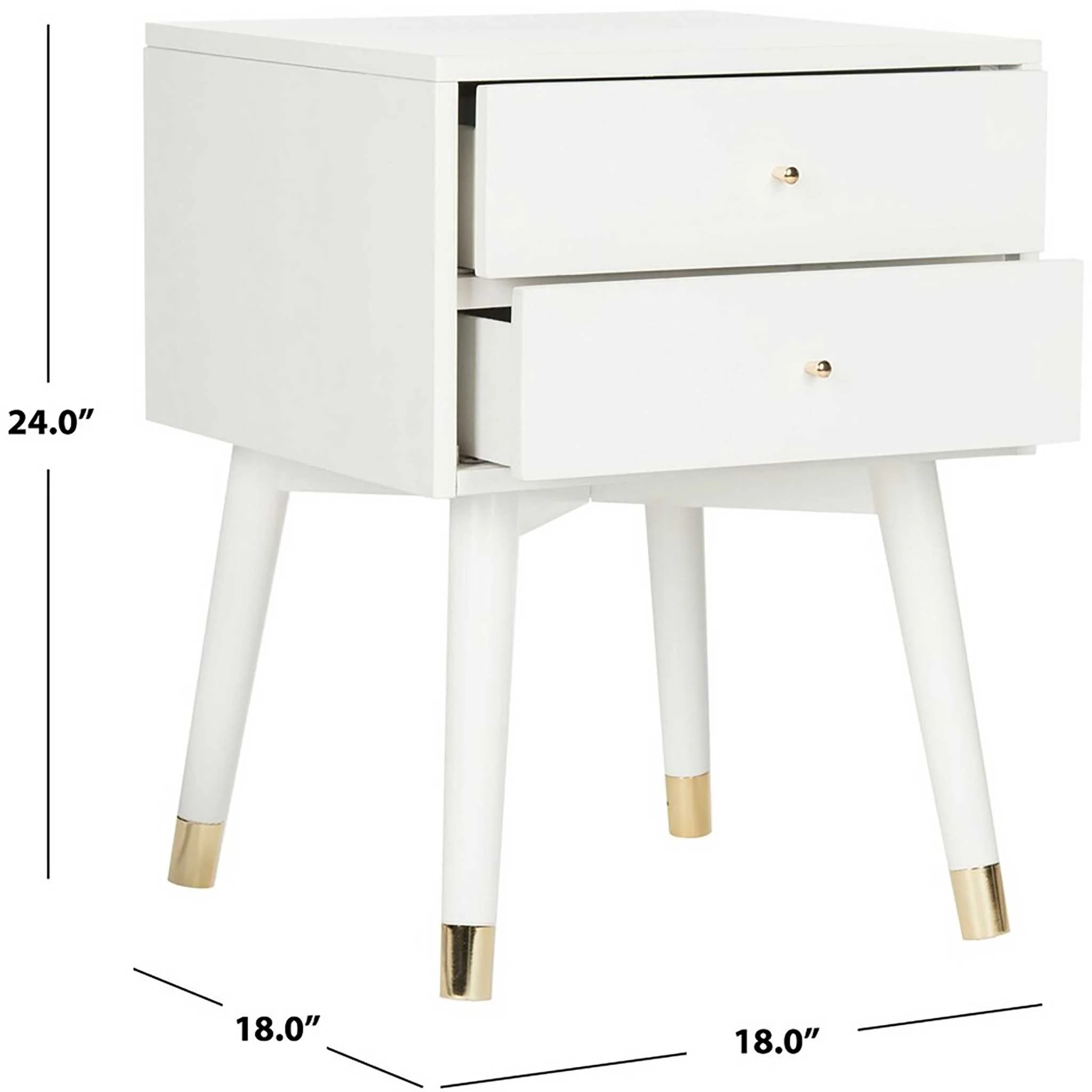 Lydia Gold Cap Nightstand White - Image 5