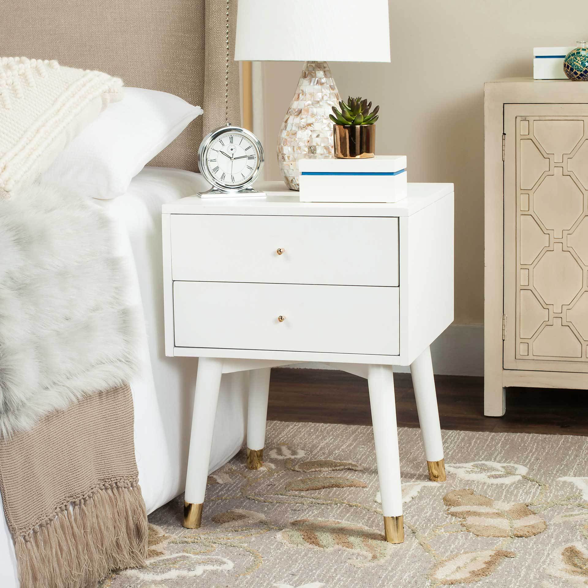 Lydia Gold Cap Nightstand White - Image 6