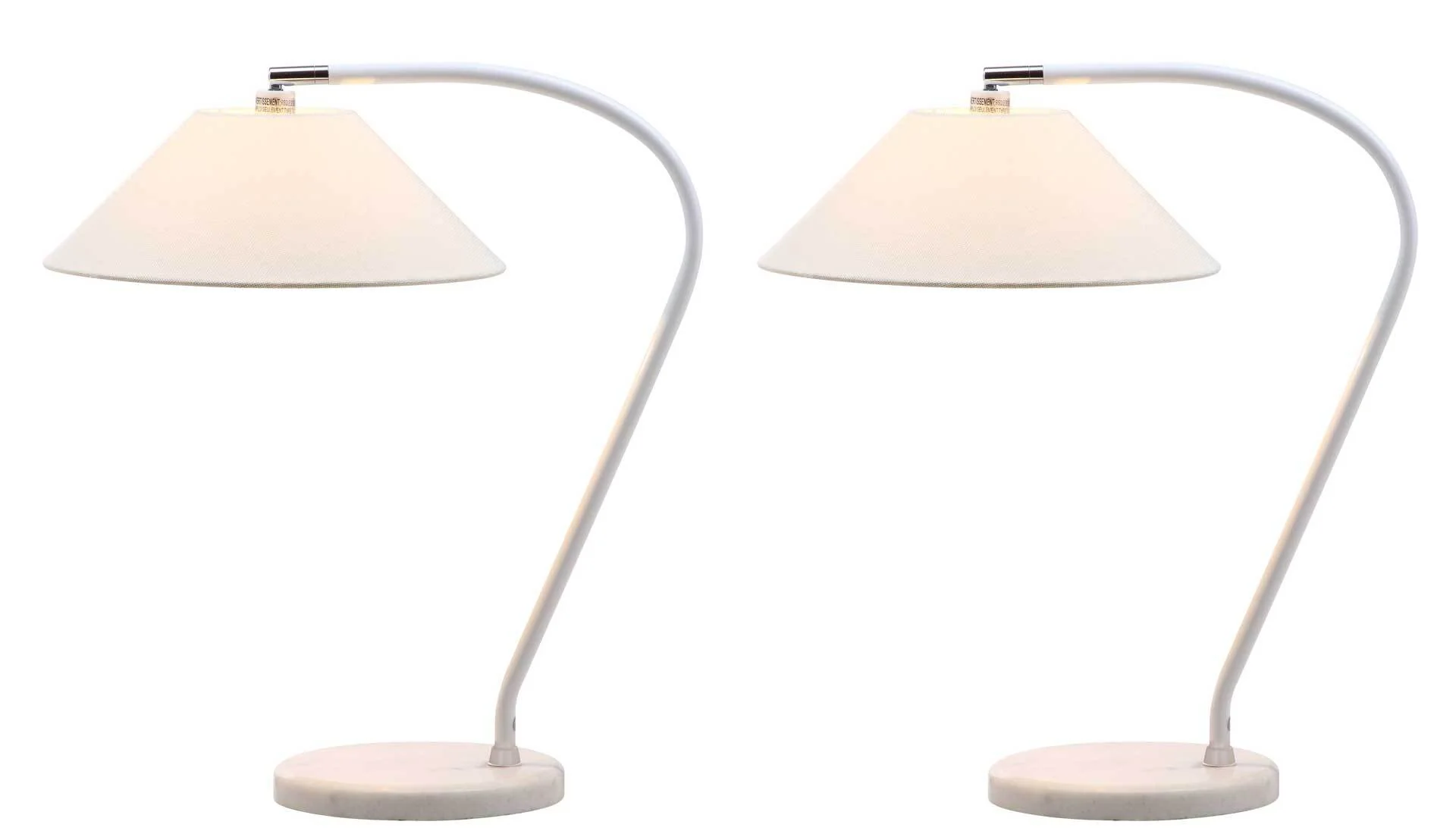 Lydia Mini Arc Table Lamp White (Set of 2) - Image 4
