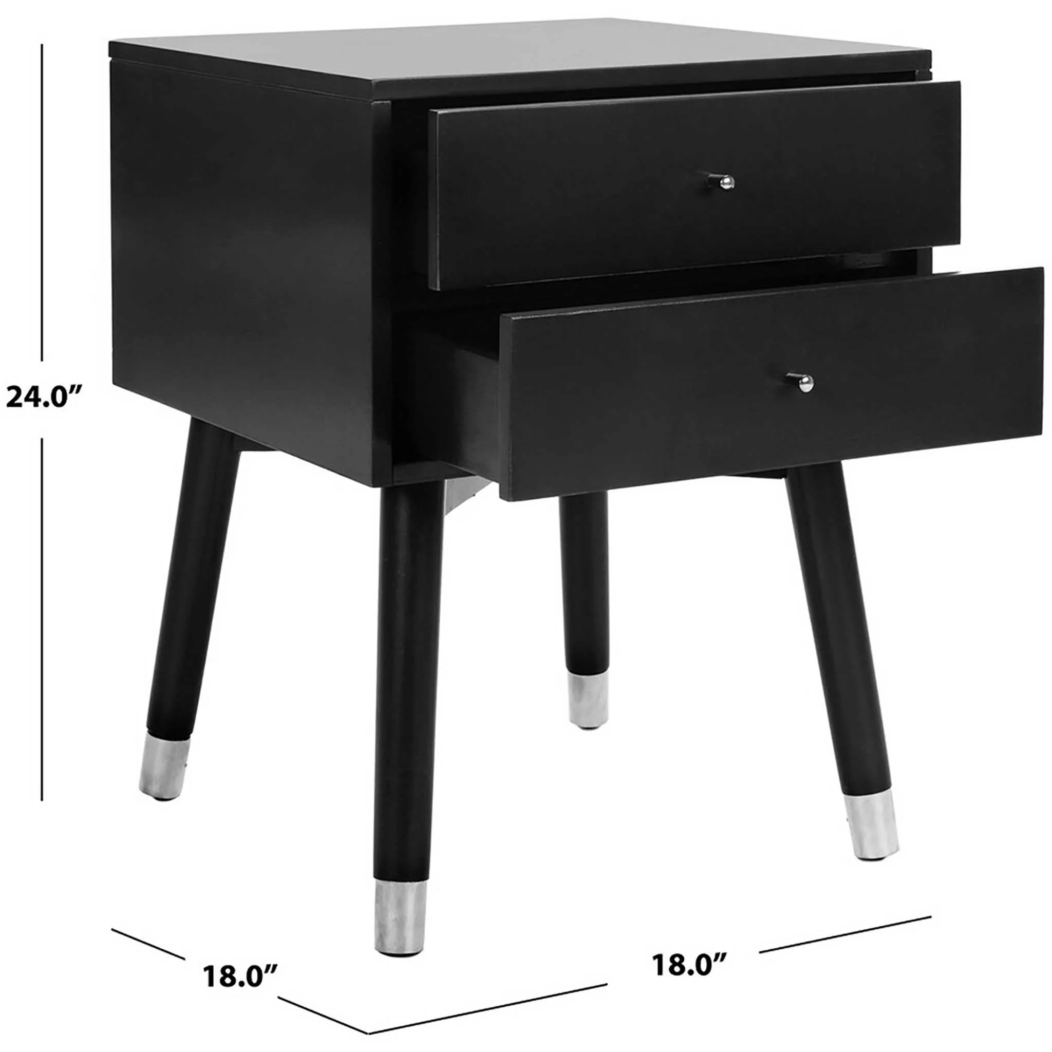Lydia Silver Cap Nightstand Black - Image 5