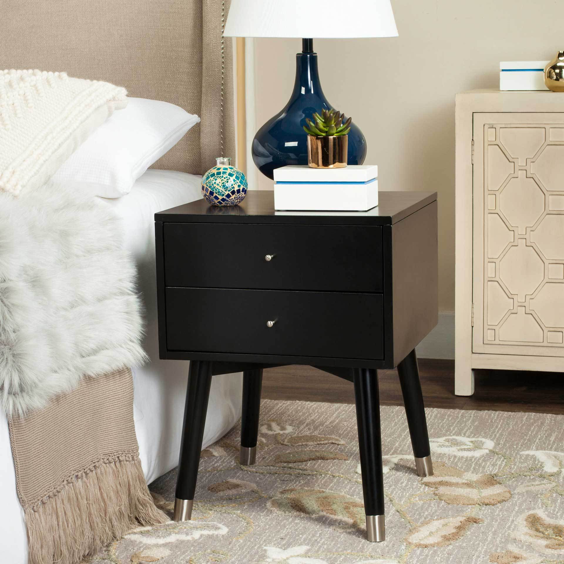 Lydia Silver Cap Nightstand Black - Image 6