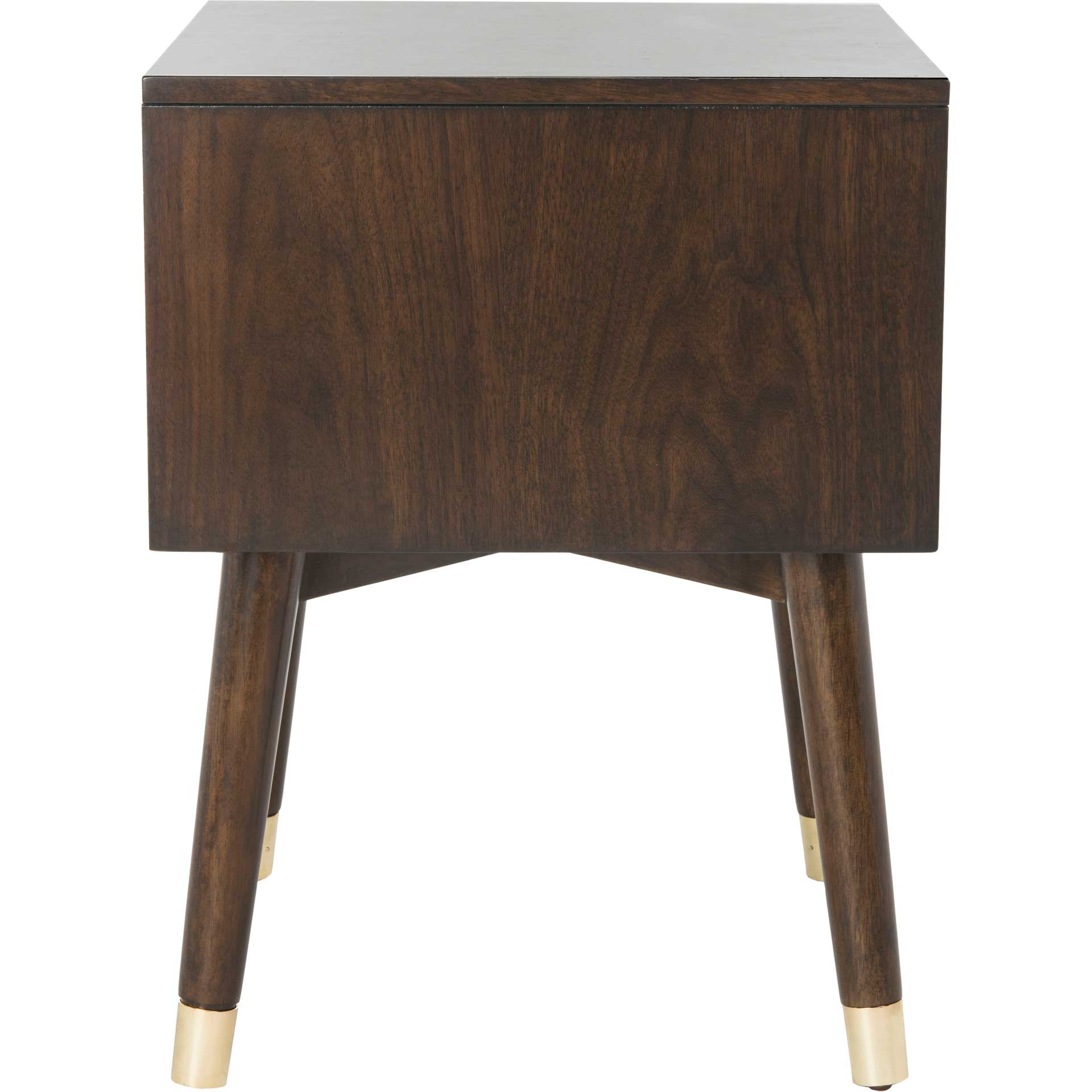 Lydia Silver Cap Nightstand Walnut/Gold - Image 3