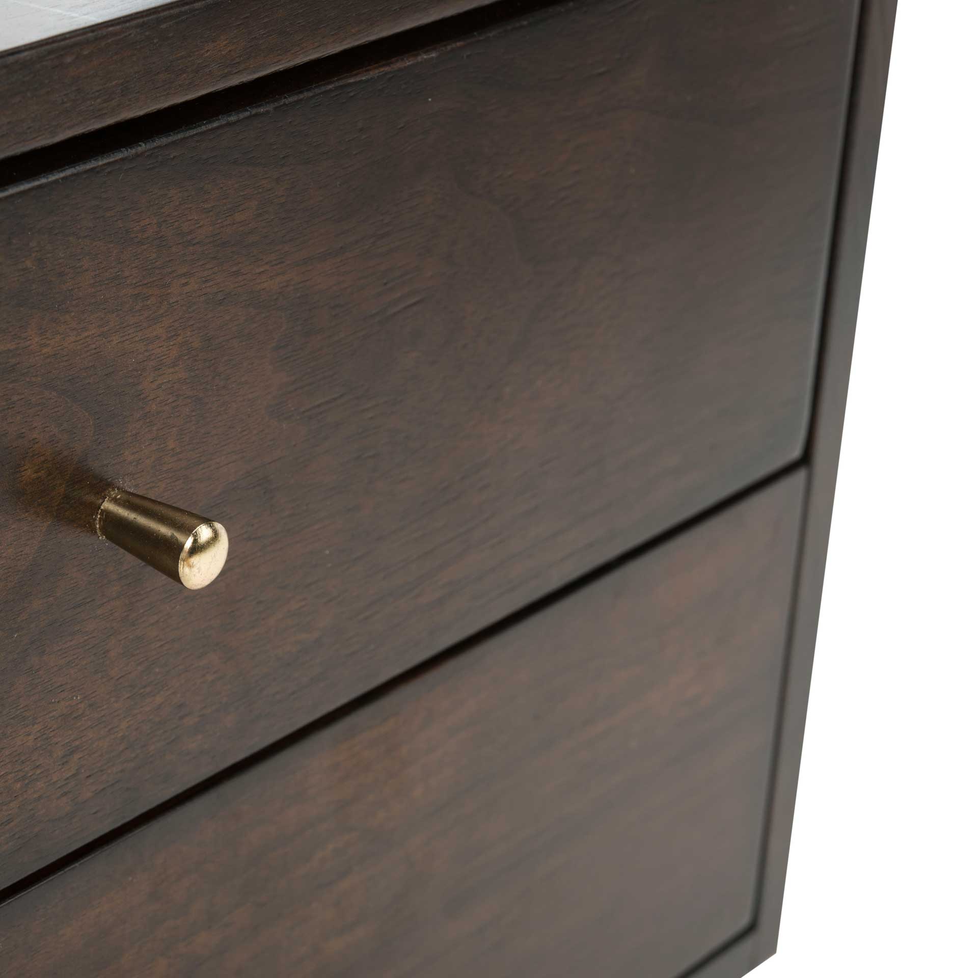 Lydia Silver Cap Nightstand Walnut/Gold - Image 4