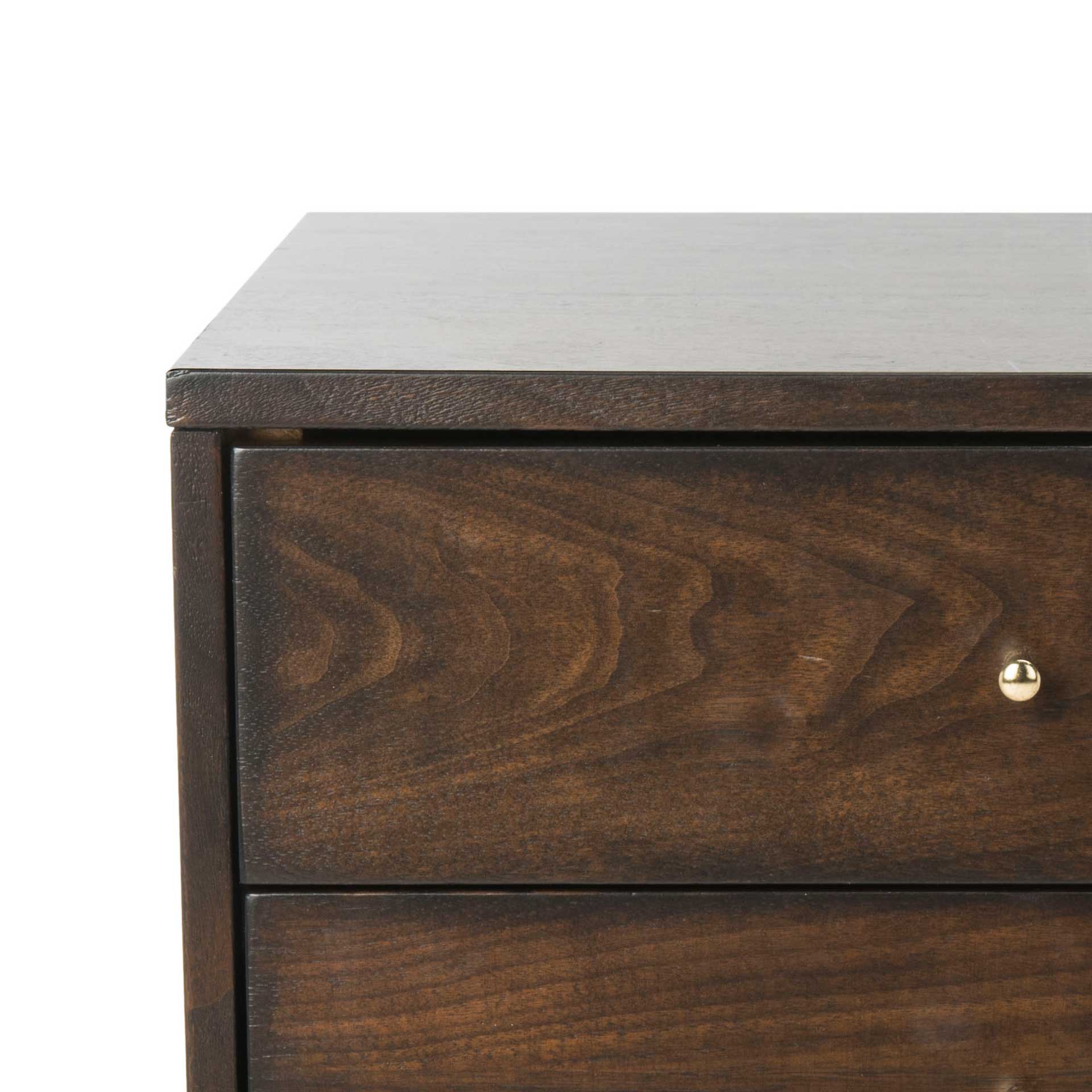 Lydia Silver Cap Nightstand Walnut/Gold - Image 5