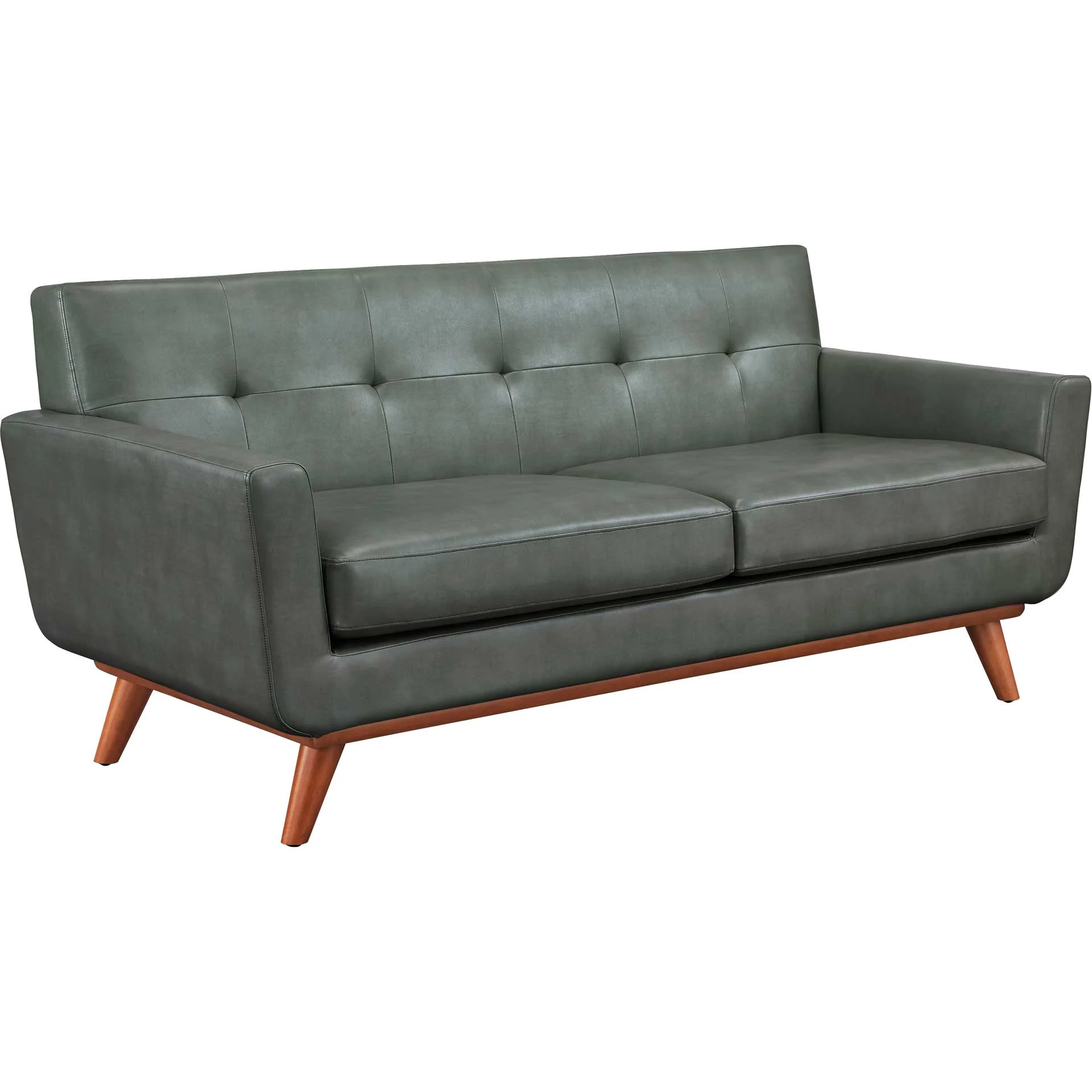 Lynette Leather Loveseat Smoke Gray - Image 2