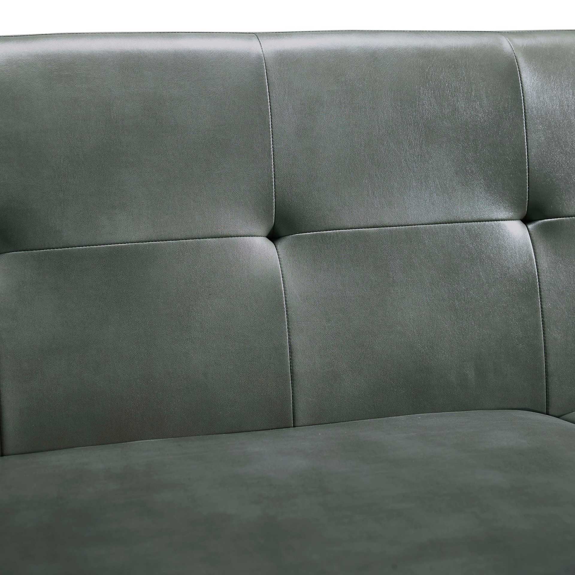 Lynette Leather Loveseat Smoke Gray - Image 4