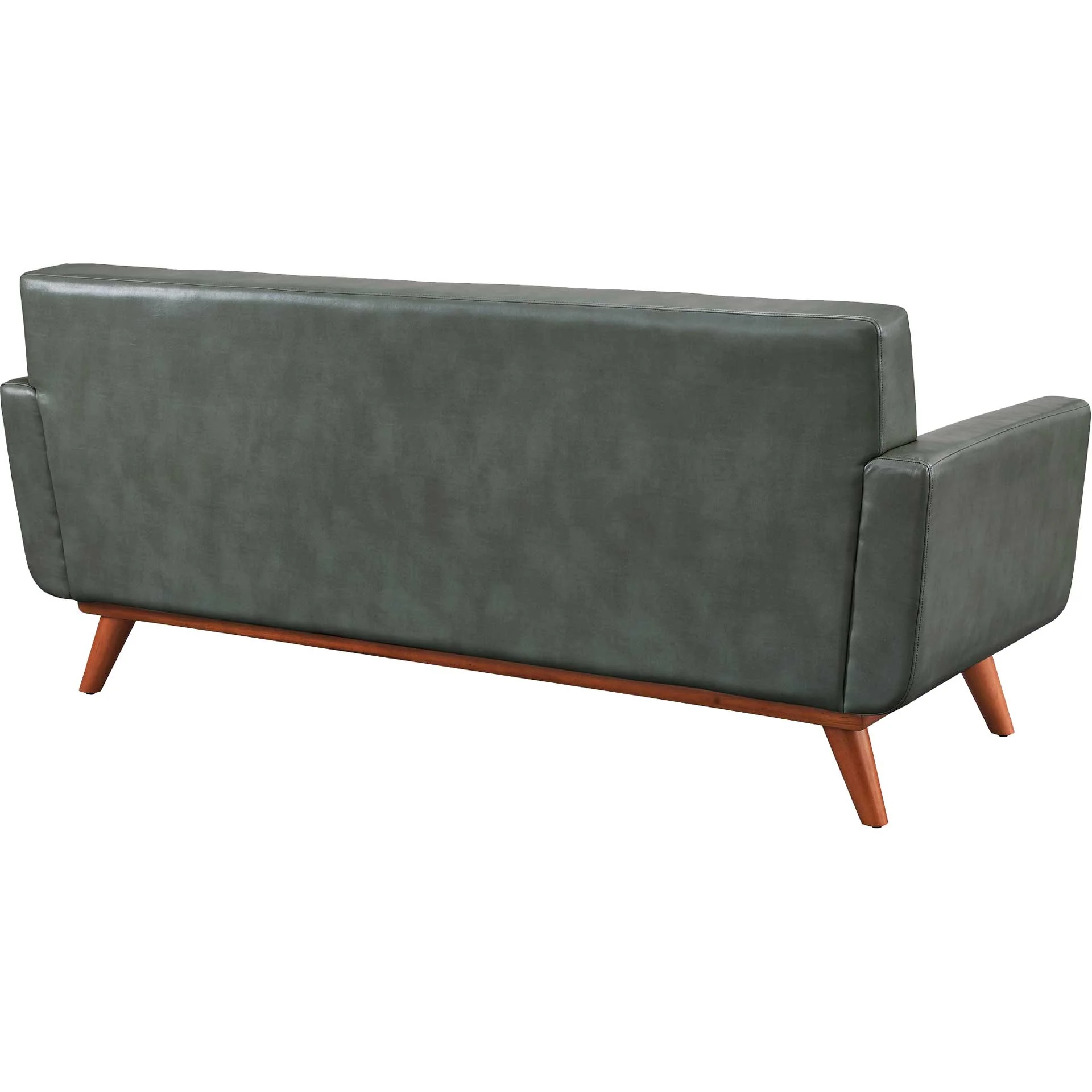 Lynette Leather Loveseat Smoke Gray - Image 5
