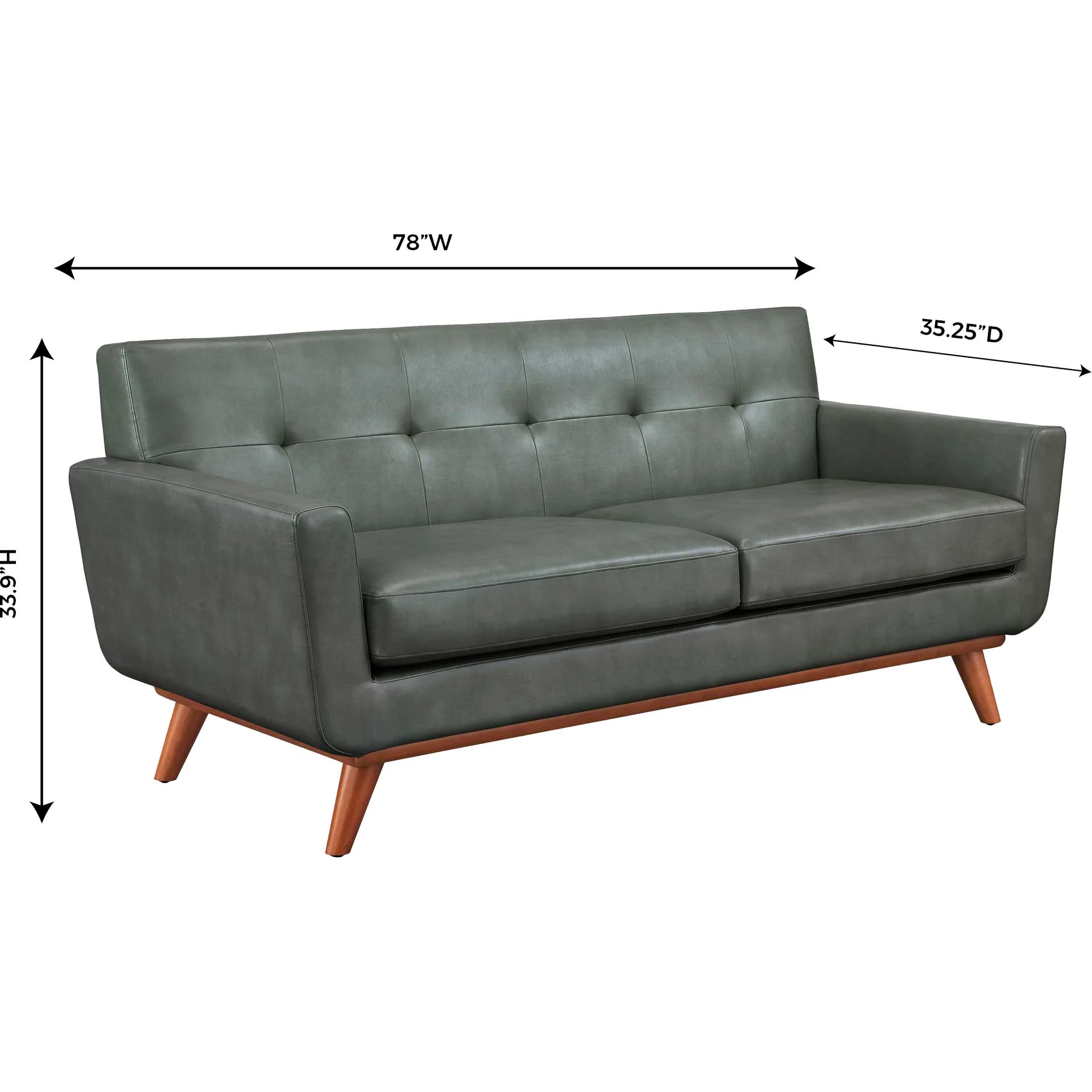 Lynette Leather Loveseat Smoke Gray - Image 6