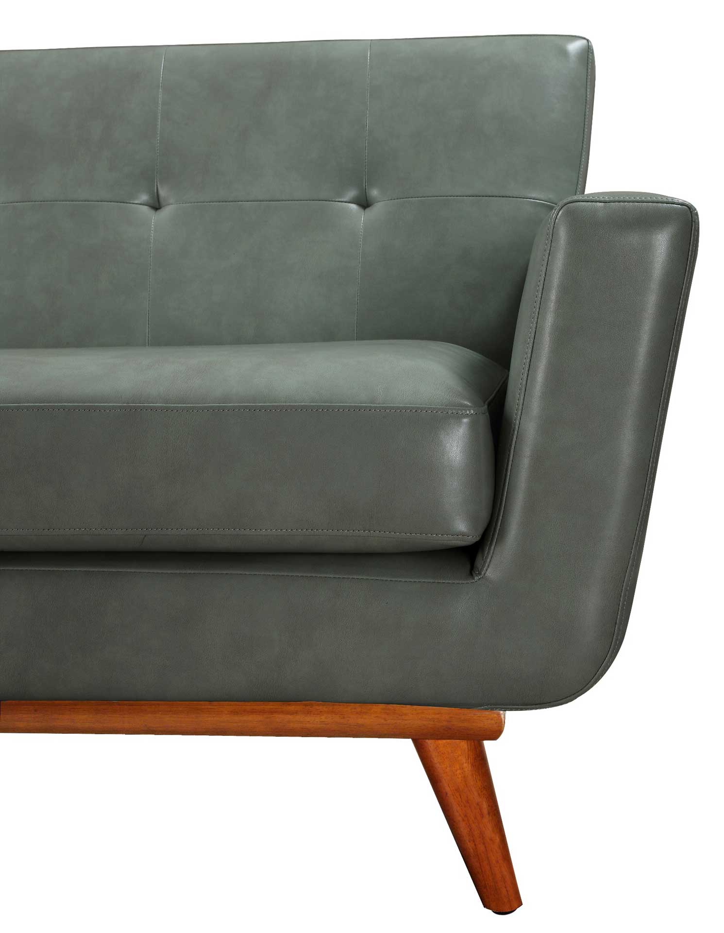 Lynette Leather Sofa Smoke Gray - Image 3