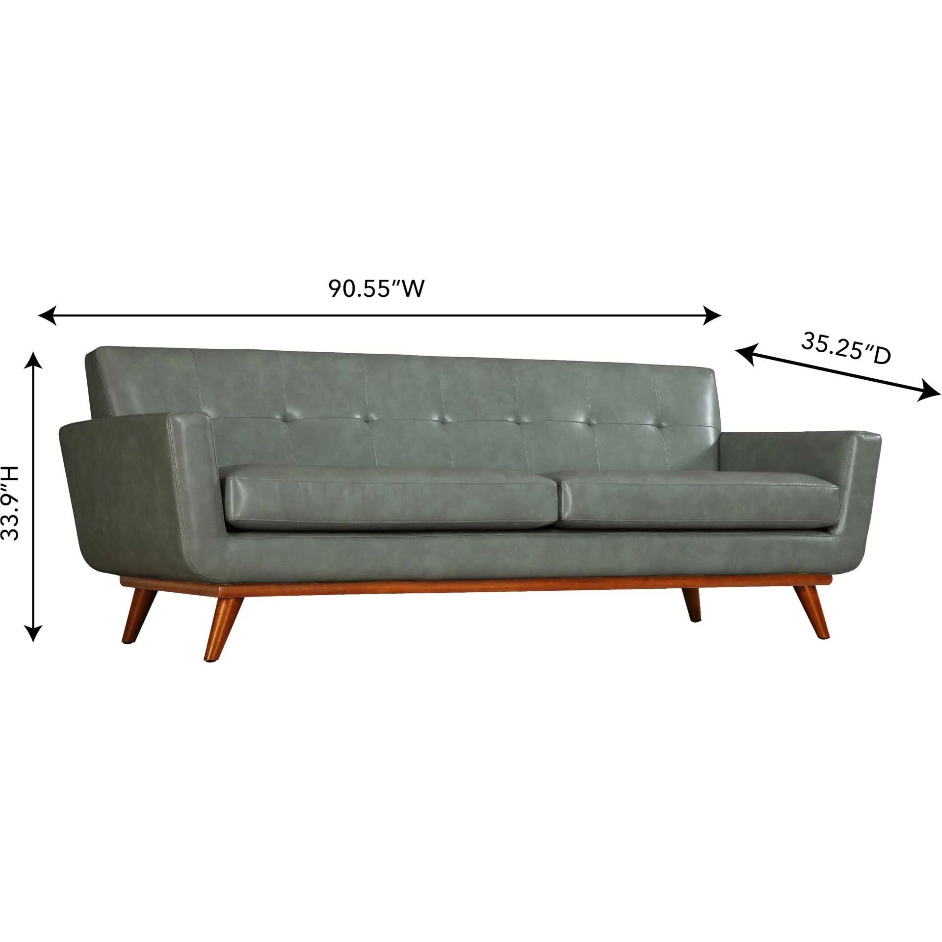 Lynette Leather Sofa Smoke Gray - Image 6