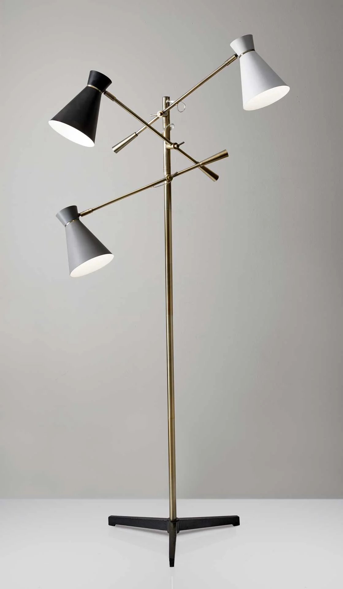 Lyon 3-Arm Floor Lamp Brass - Image 2