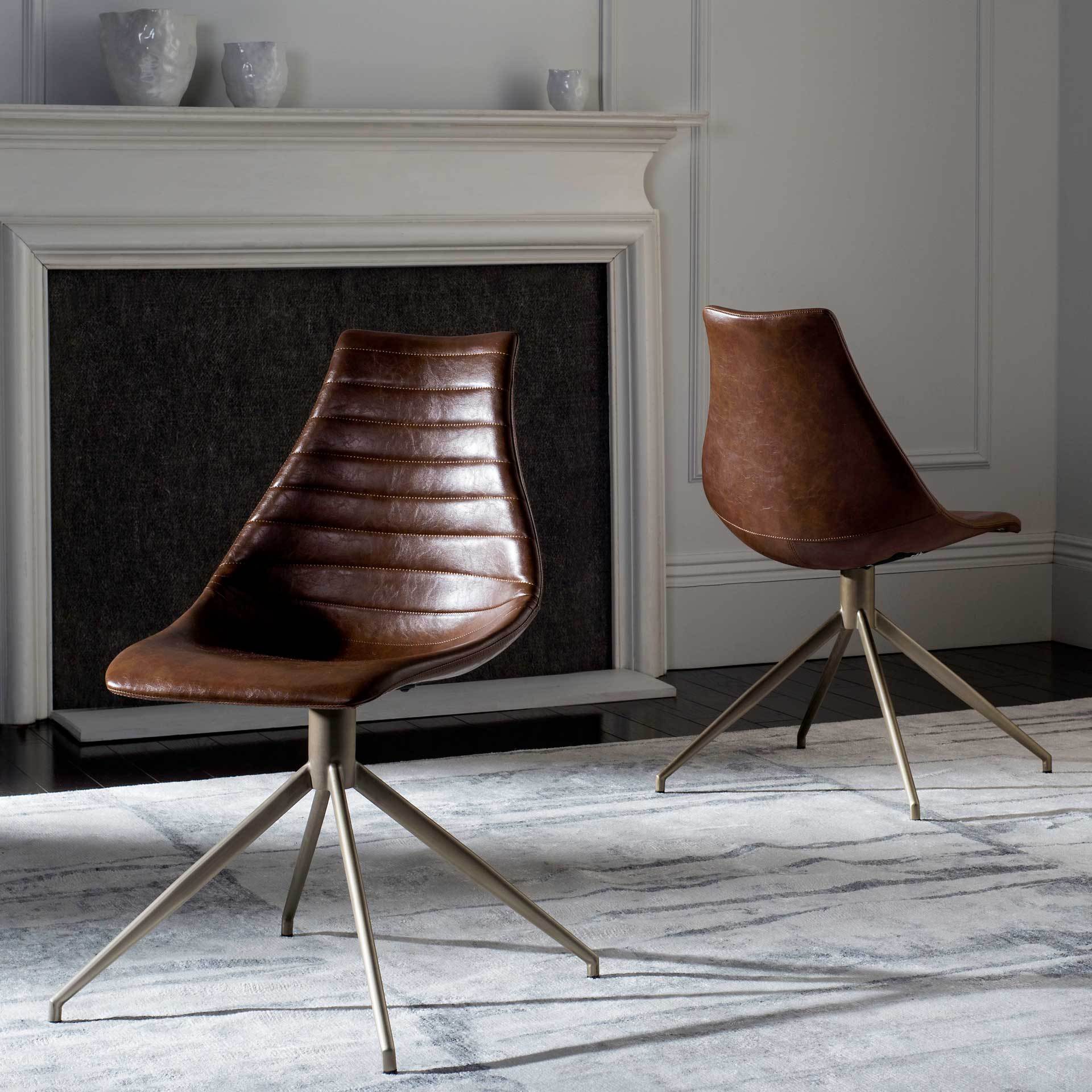 Lyra Leather Swivel Chair (Set of 2) - Image 7