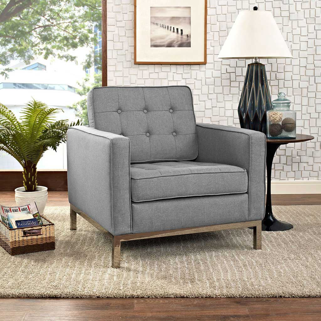 Lyte Fabric Armchair Light Gray - Image 5