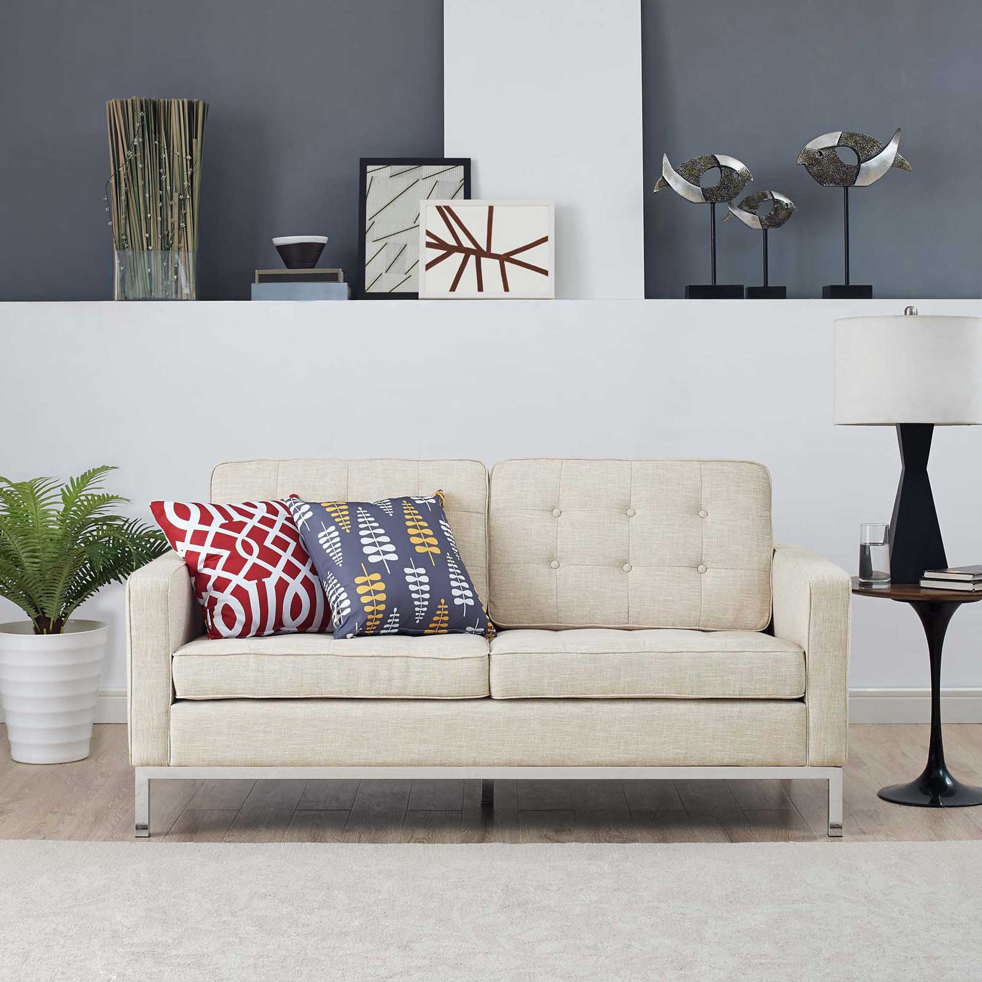 Lyte Fabric Loveseat Beige - Image 4