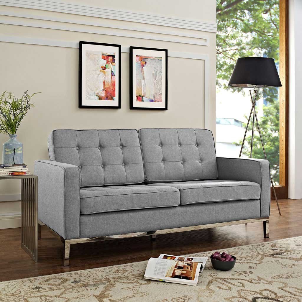 Lyte Fabric Loveseat Light Gray - Image 4