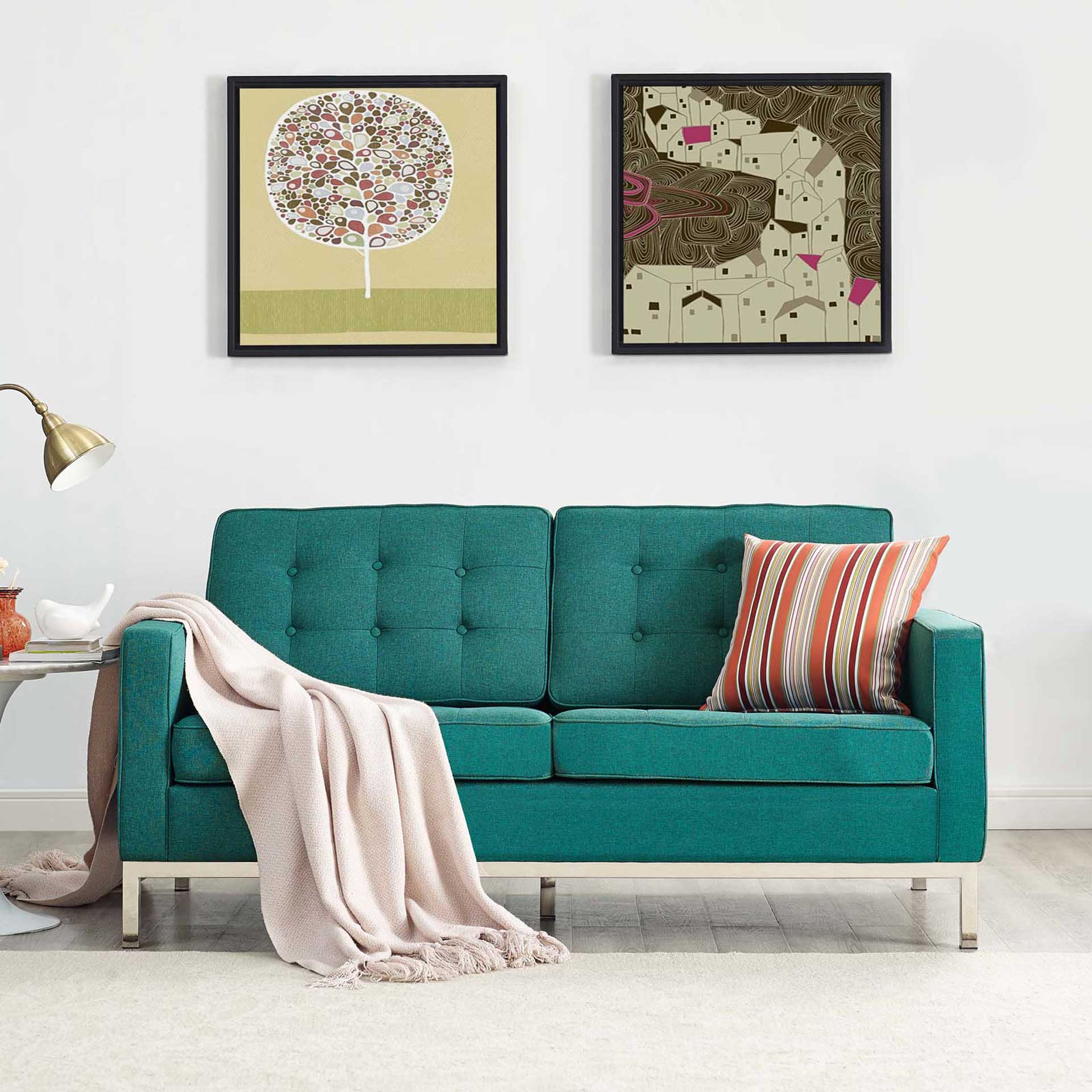 Lyte Fabric Loveseat Teal - Image 4