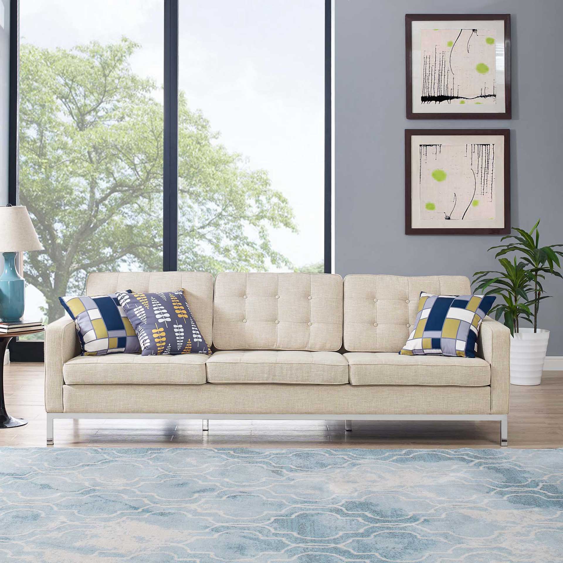 Lyte Fabric Sofa Beige - Image 4