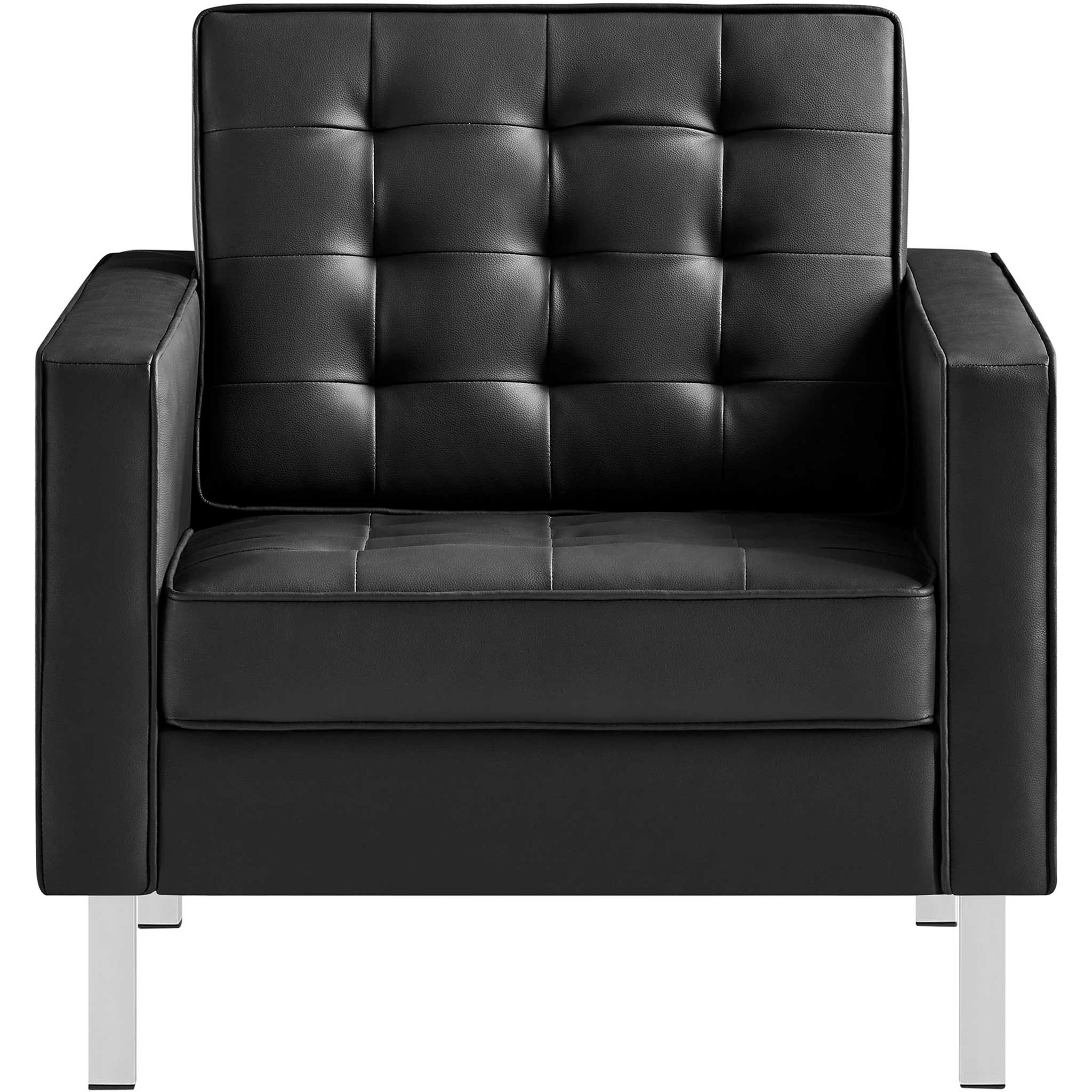 Lyte Leather Armchair Silver/Black - Image 2