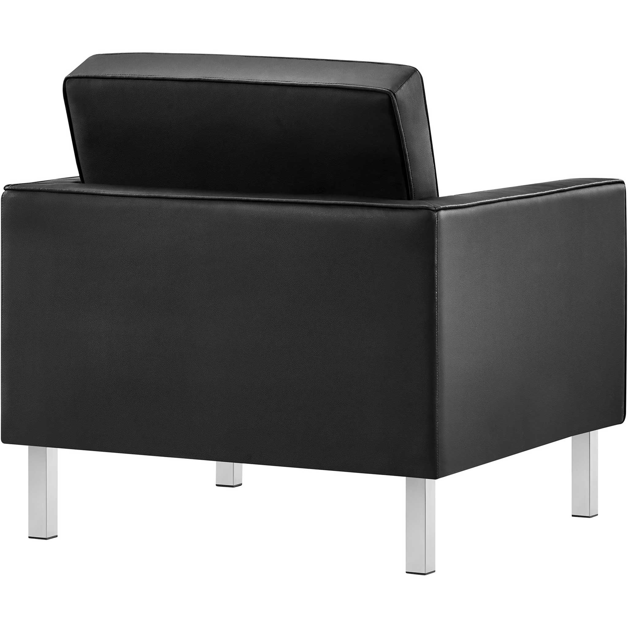 Lyte Leather Armchair Silver/Black - Image 4