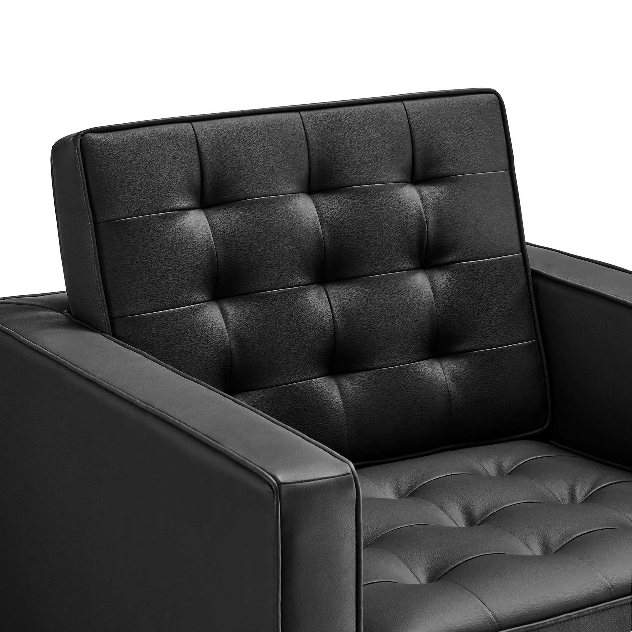 Lyte Leather Armchair Silver/Black - Image 5