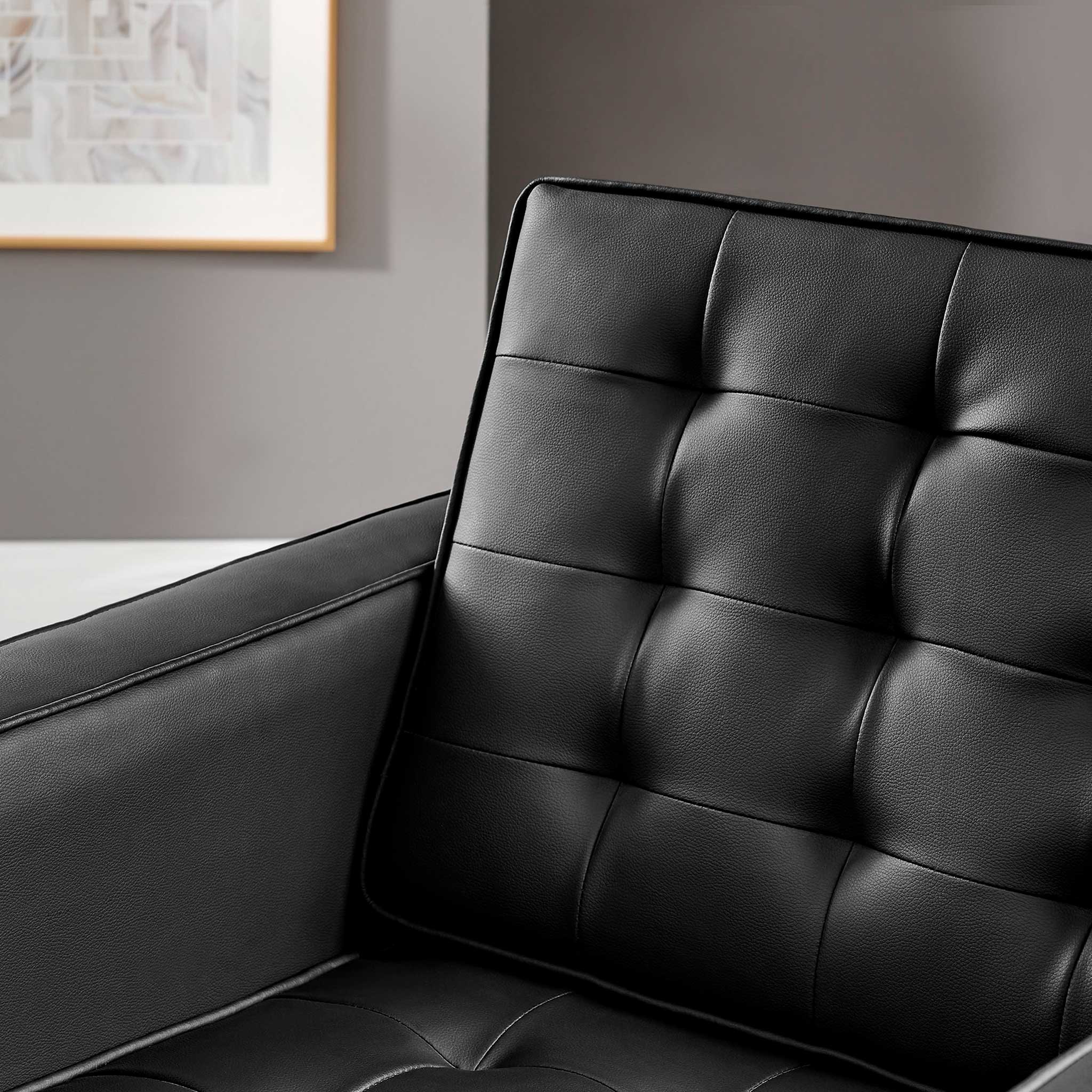 Lyte Leather Armchair Silver/Black - Image 9