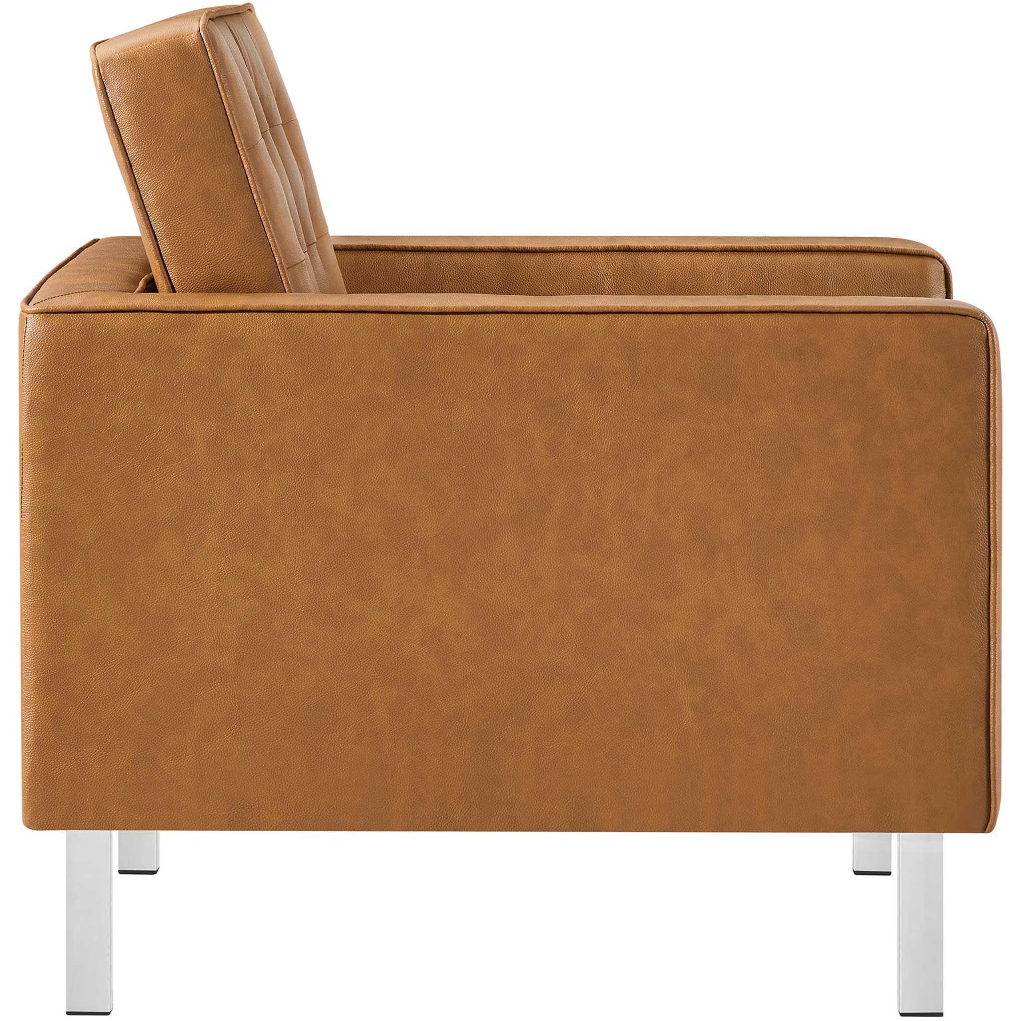 Lyte Leather Armchair Silver/Tan - Image 3